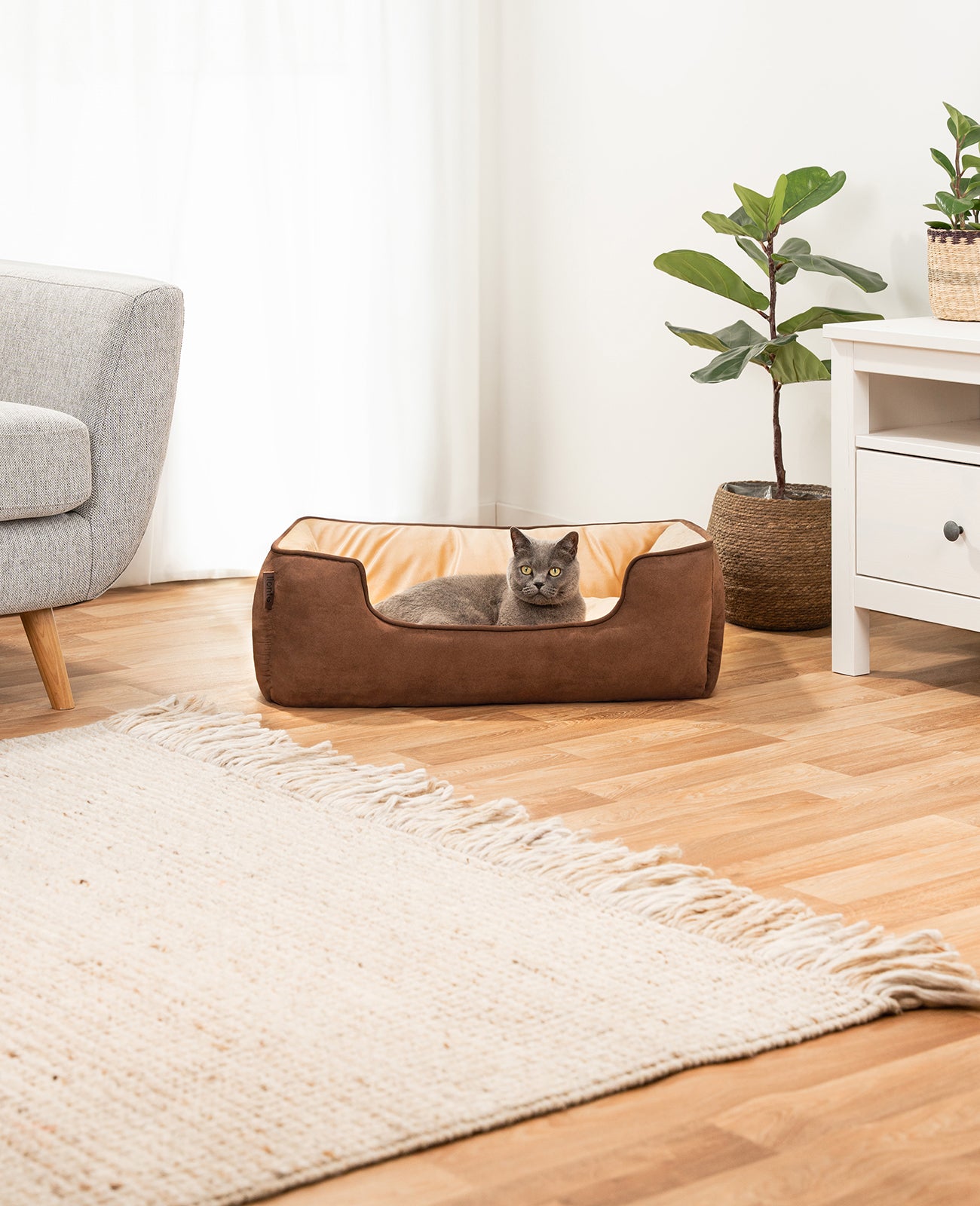 lionto Panier chat 2-en-1 lit chat coussin réversible diff.  tailles et couleurs