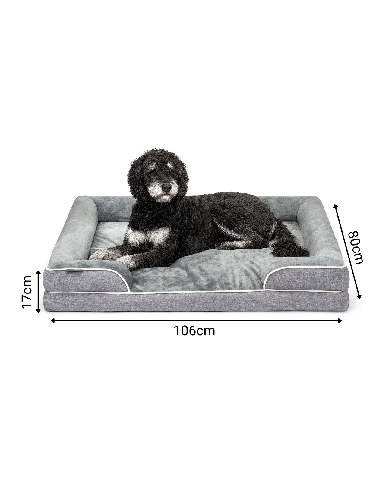 lionto Lit orthopédique pour chien, bordure surélevée, antidérapant