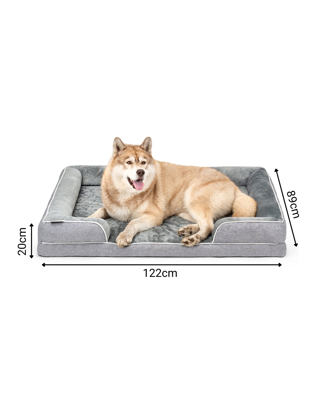 lionto Lit orthopédique pour chien, bordure surélevée, antidérapant