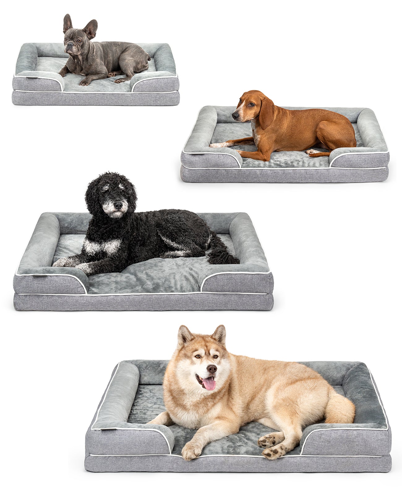 lionto Lit orthopédique pour chien, bordure surélevée, antidérapant