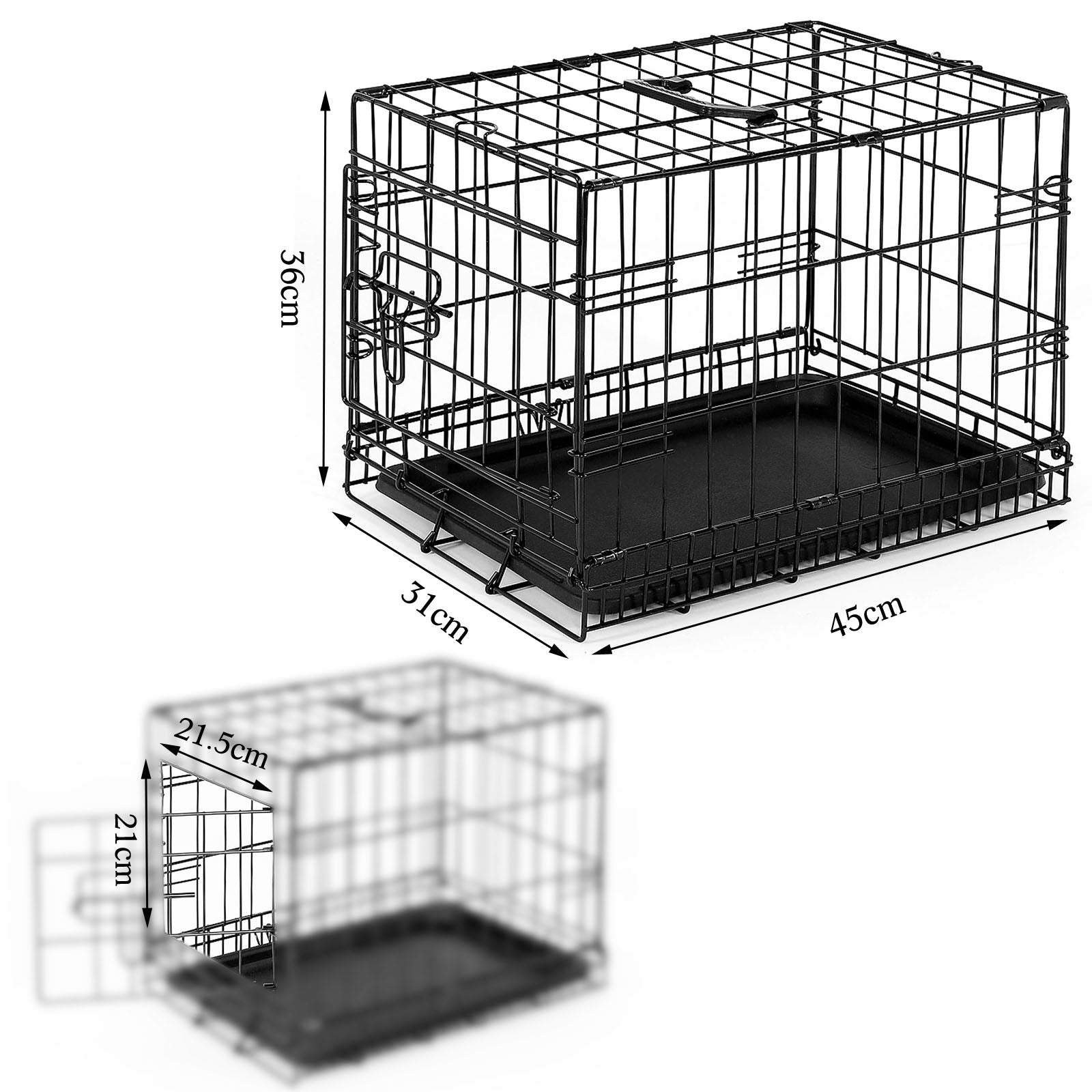 Cage de transport pour chat avec plateau de base