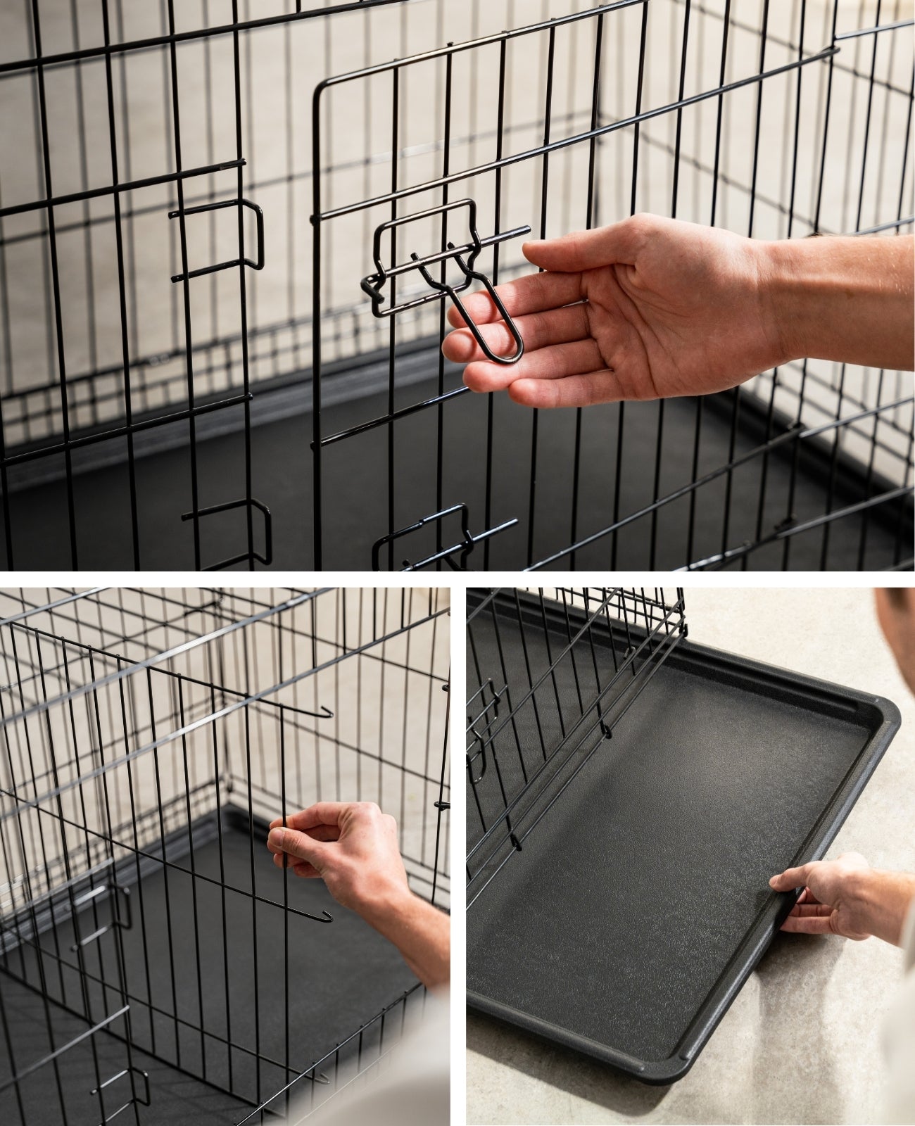Cage de transport pour chien avec plateau de base