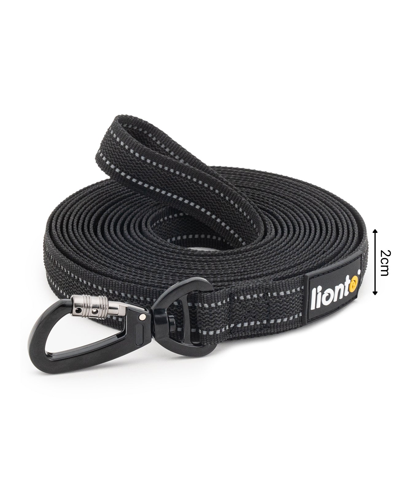 lionto Laisse à pister de chien, réflective, 360° carabinier en métal, 4 tailles