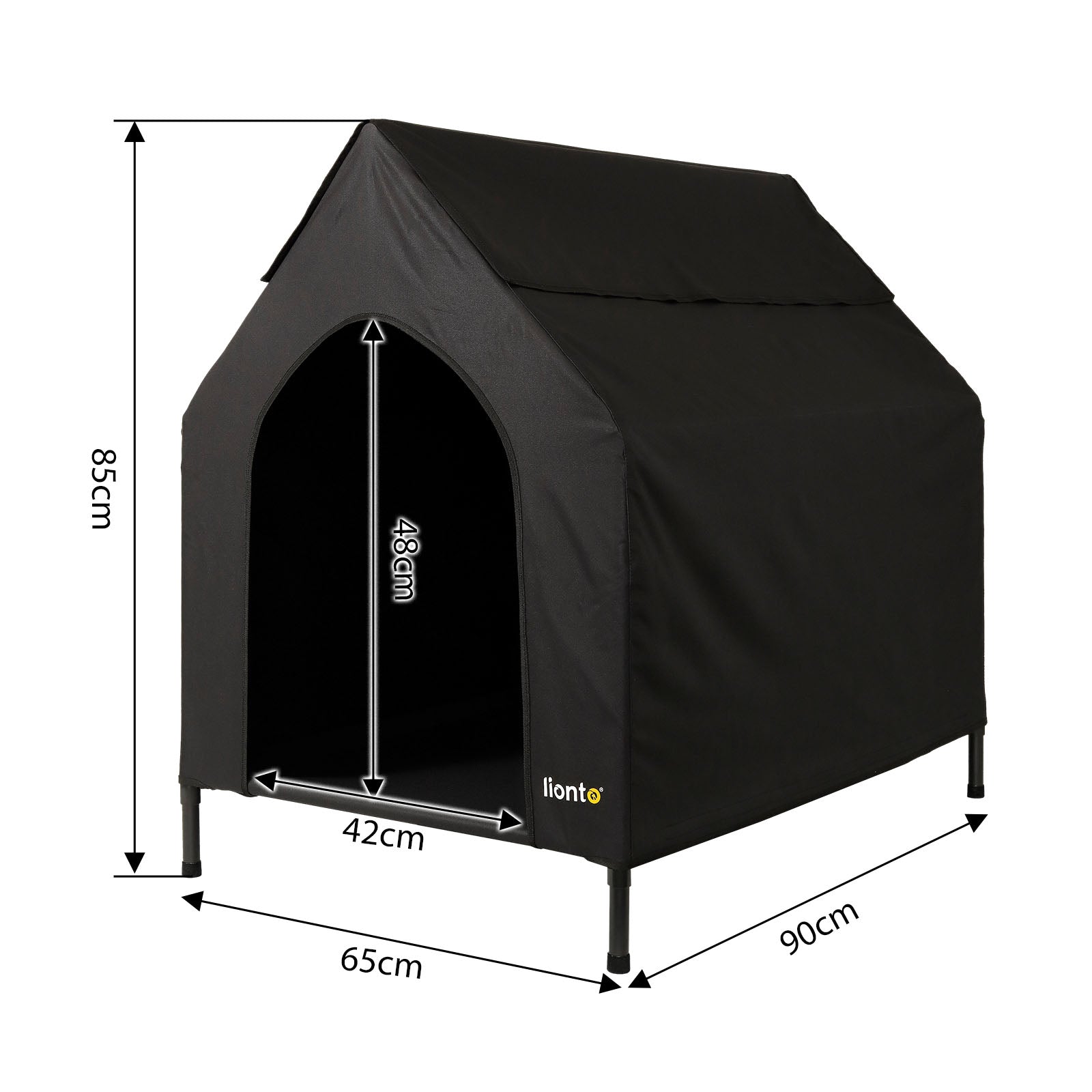 Lit couvert chien niche surélevée lit chien avec toit noir plusieurs tailles