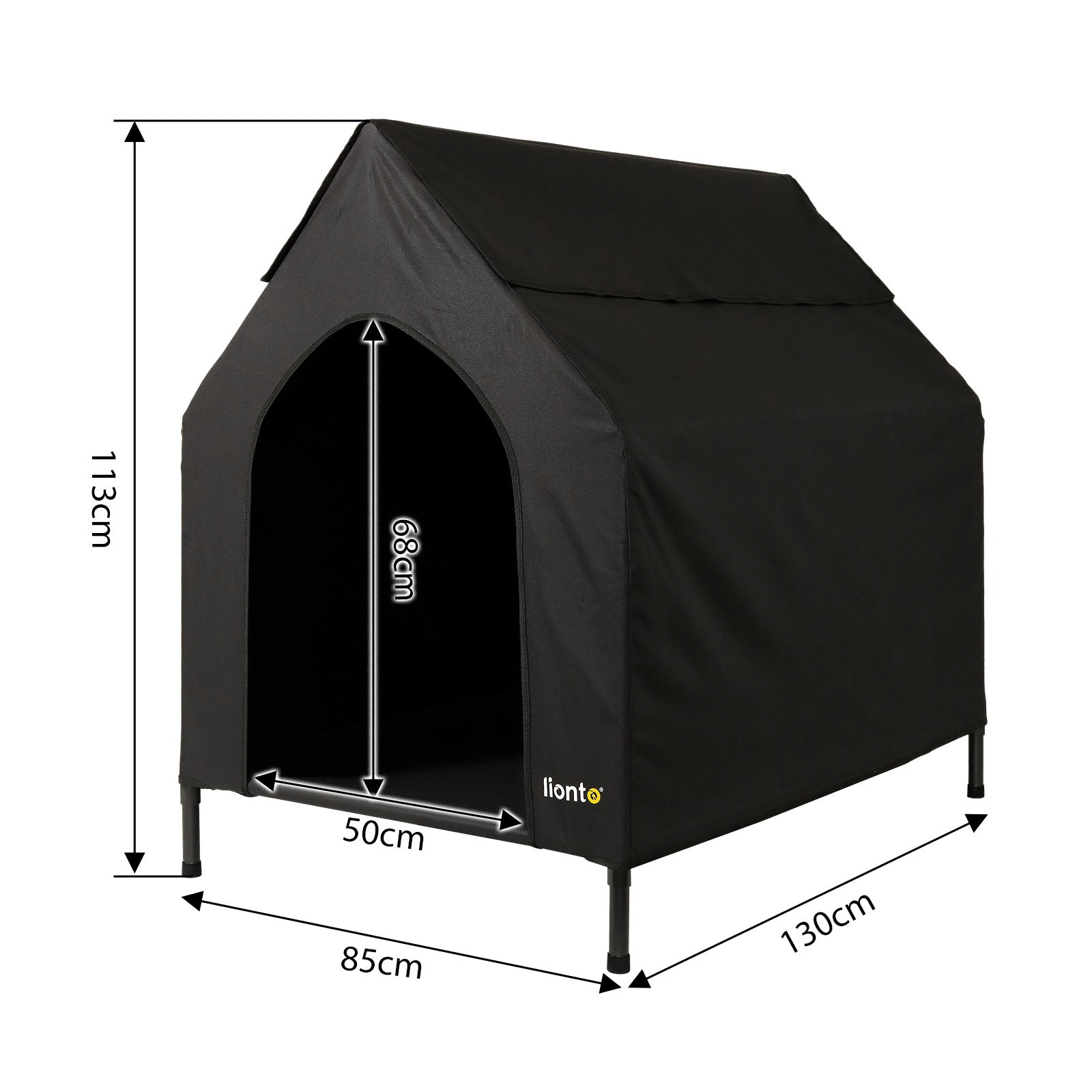Lit couvert chien niche surélevée lit chien avec toit noir plusieurs tailles