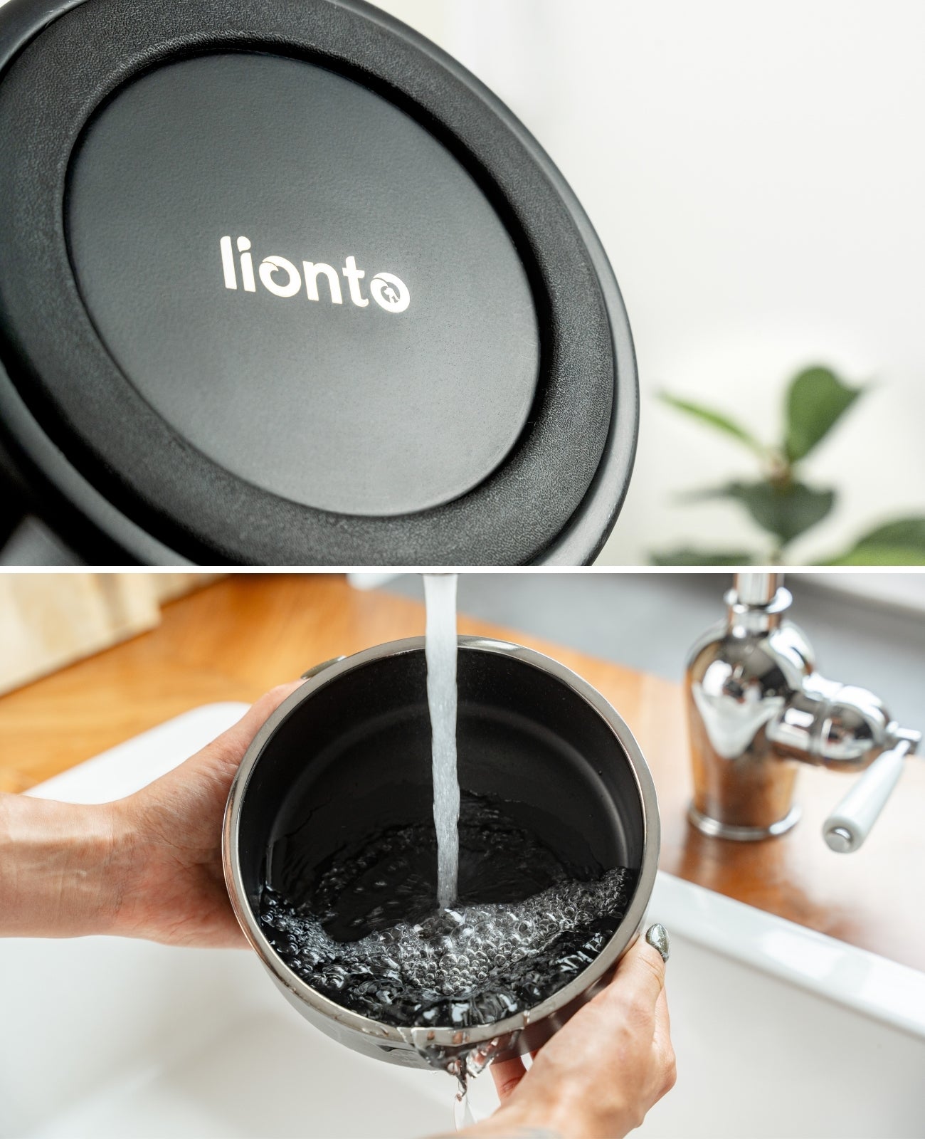 lionto Gamelle pour chien en acier inox, antidérapante & inoxydable, noir