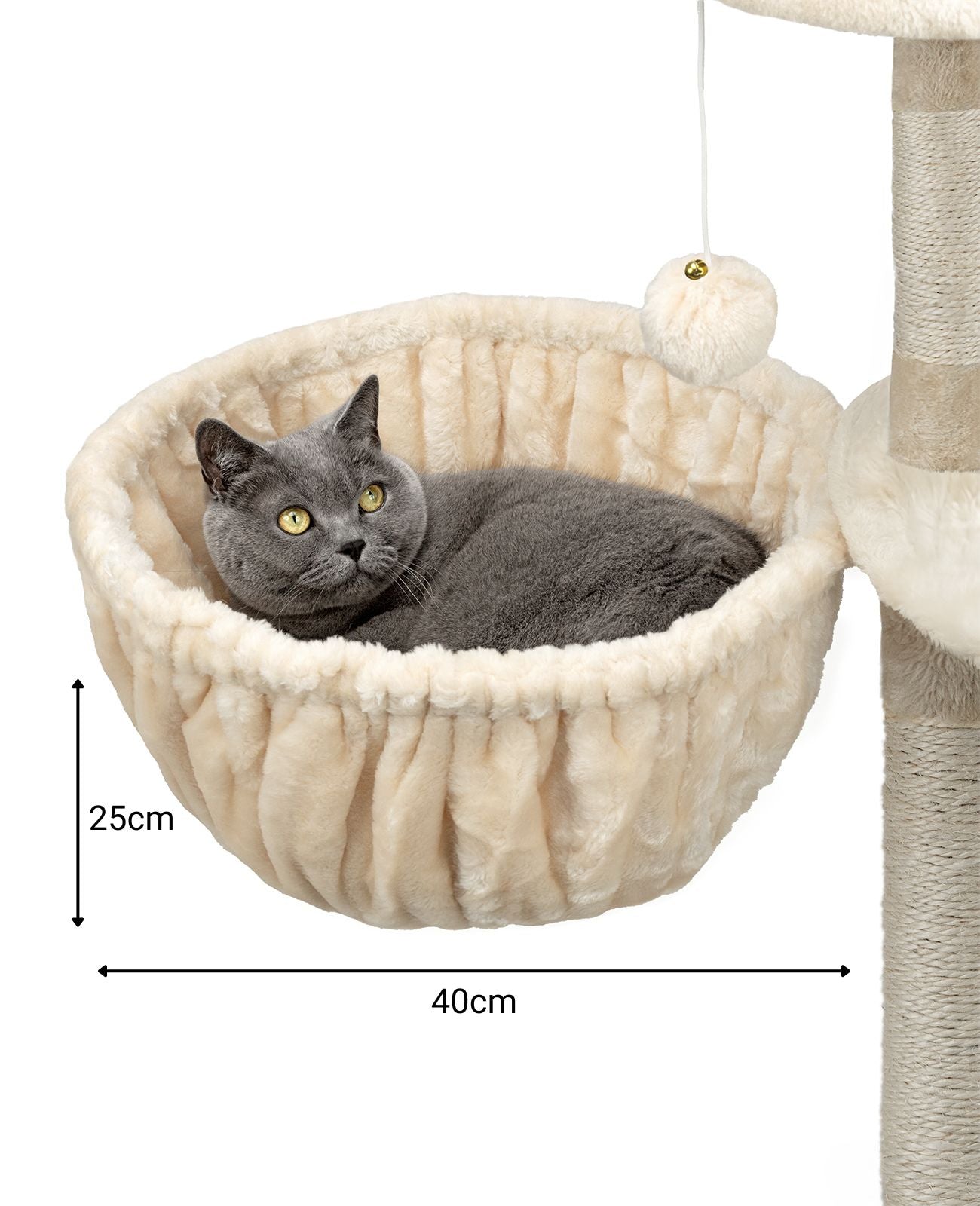 lionto Nid d'arbre à chat, 40 cm de diamètre, 15-25 cm de profondeur, différentes couleurs