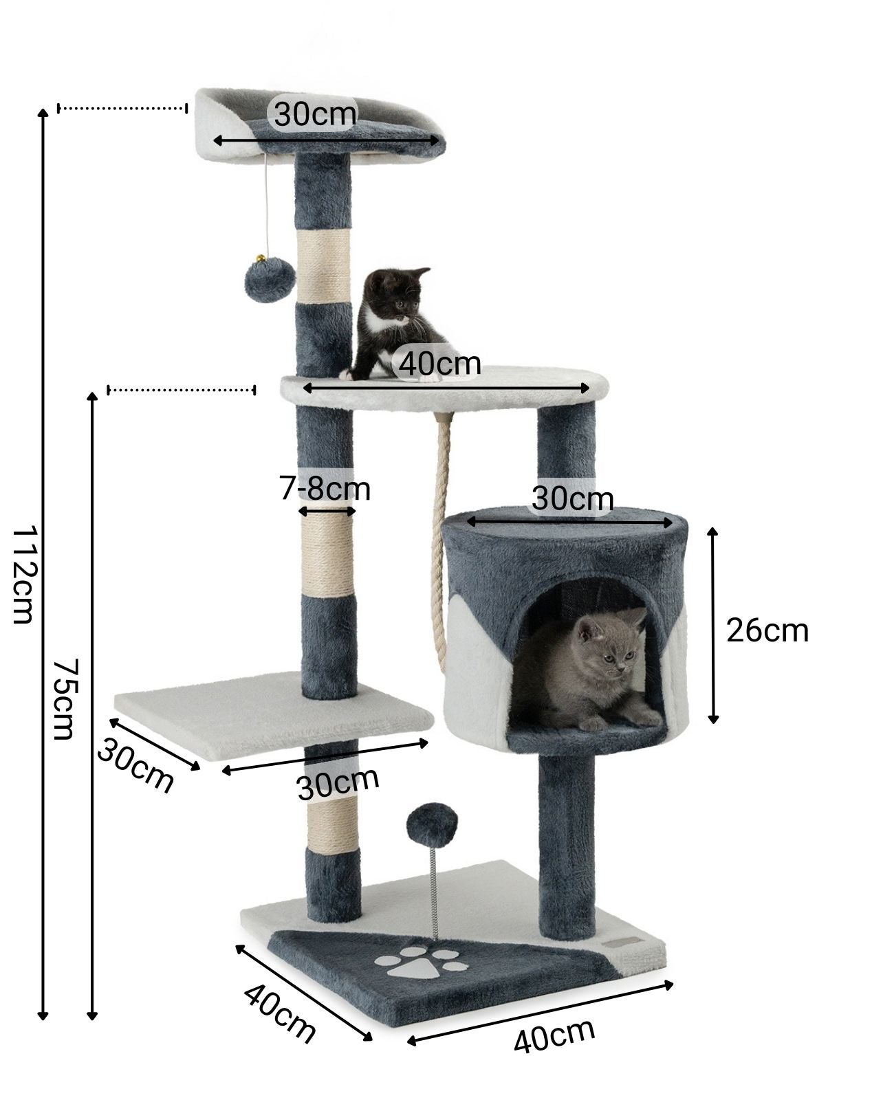 Kratzbaum Höhe 112 cm