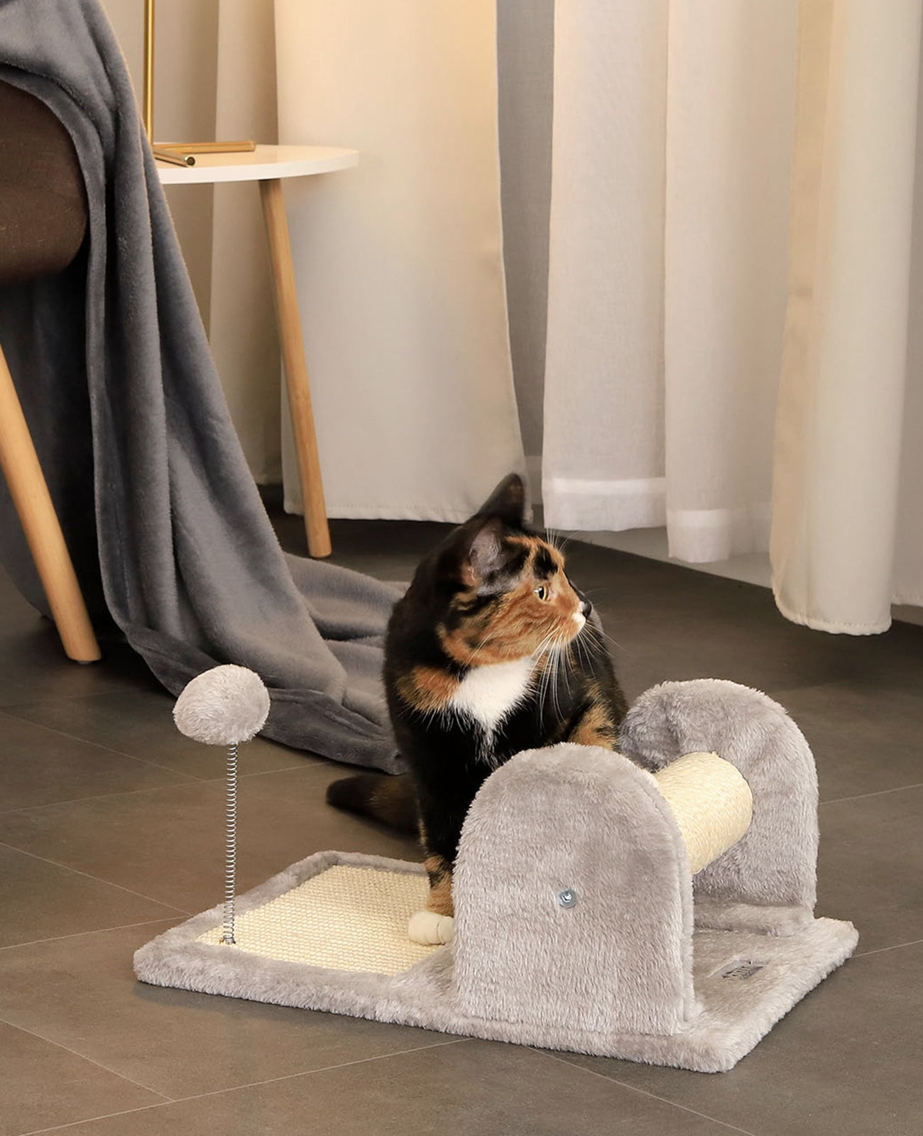 Planche à gratter avec peluche et balle de jeu