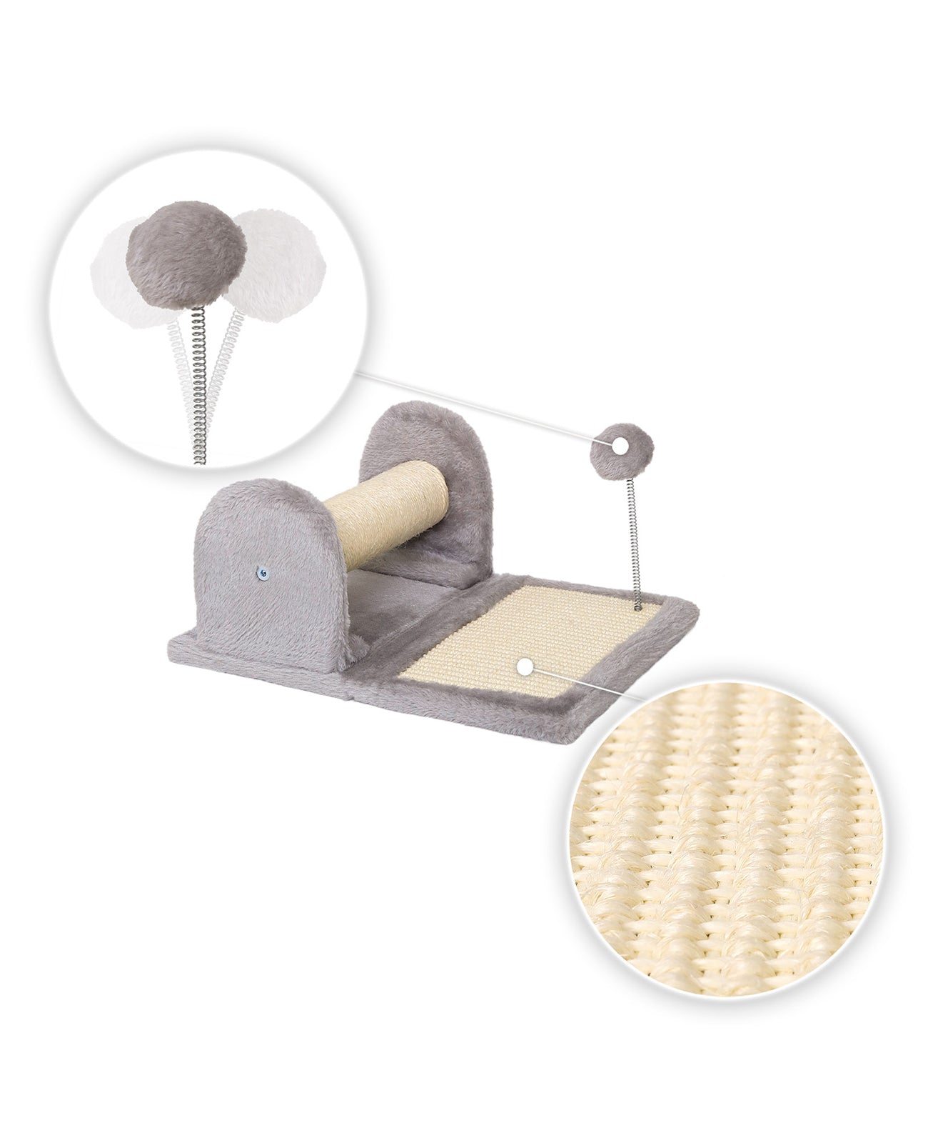 Planche à gratter avec peluche et balle de jeu