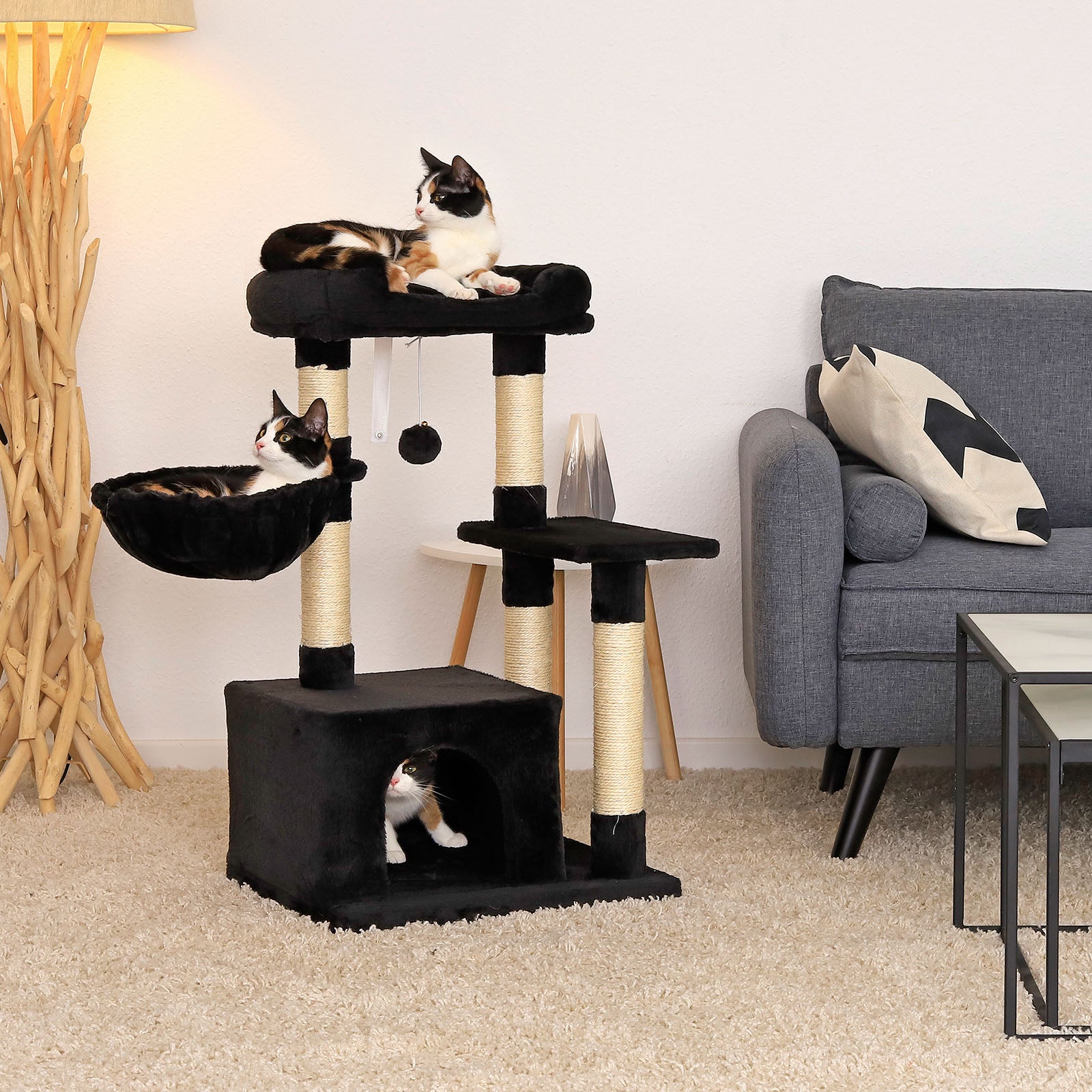 Arbre-griffoir chat arbre d'escalade arbre à chat hauteur 85 cm divers coloris