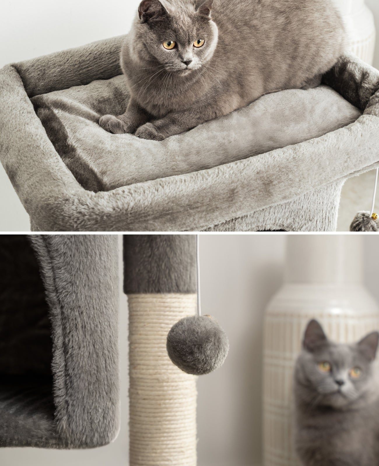 Arbre à chat, arbre à grimper, griffoir pour chat, H 60 cm, couleur au choix