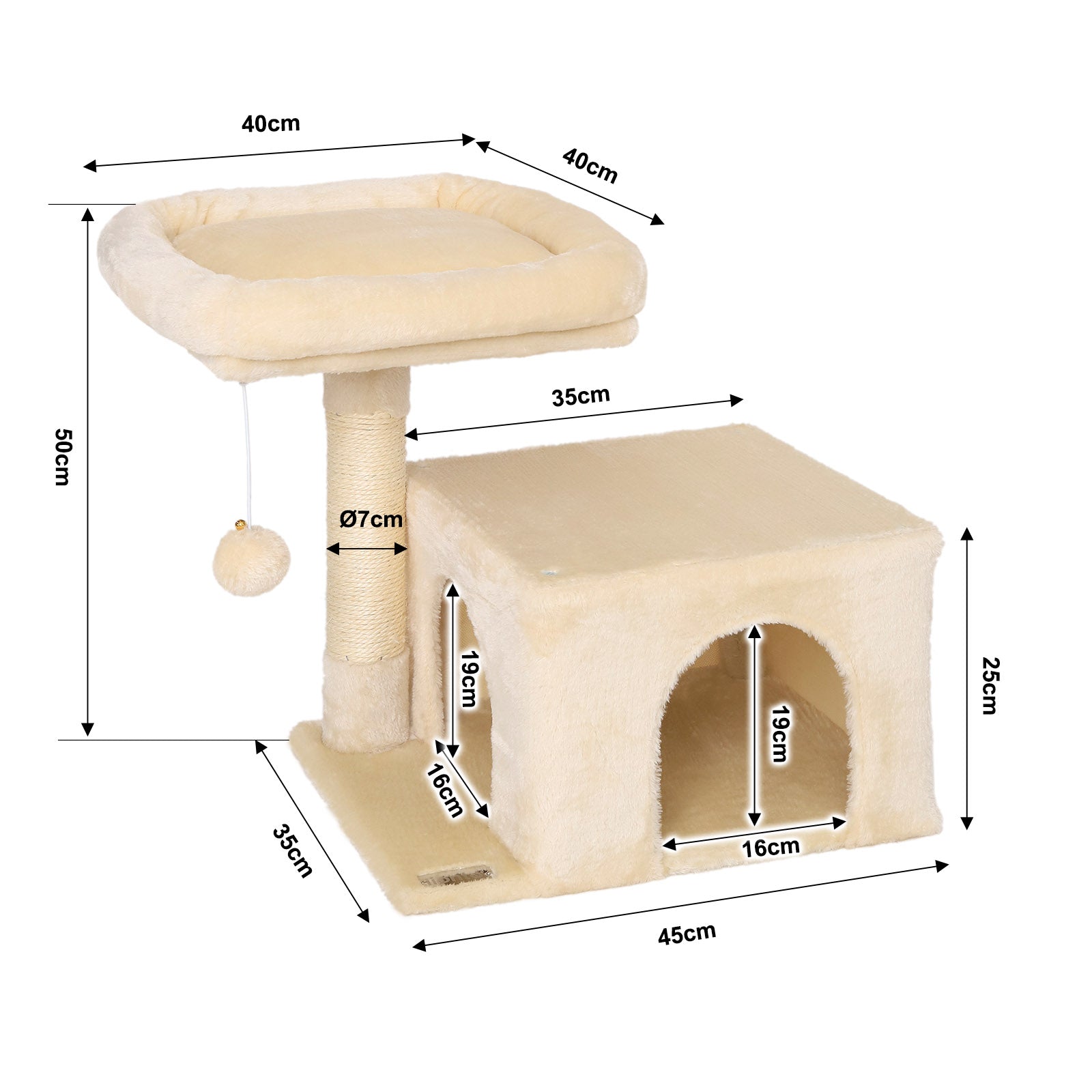 Arbre à chat hauteur 50 cm
