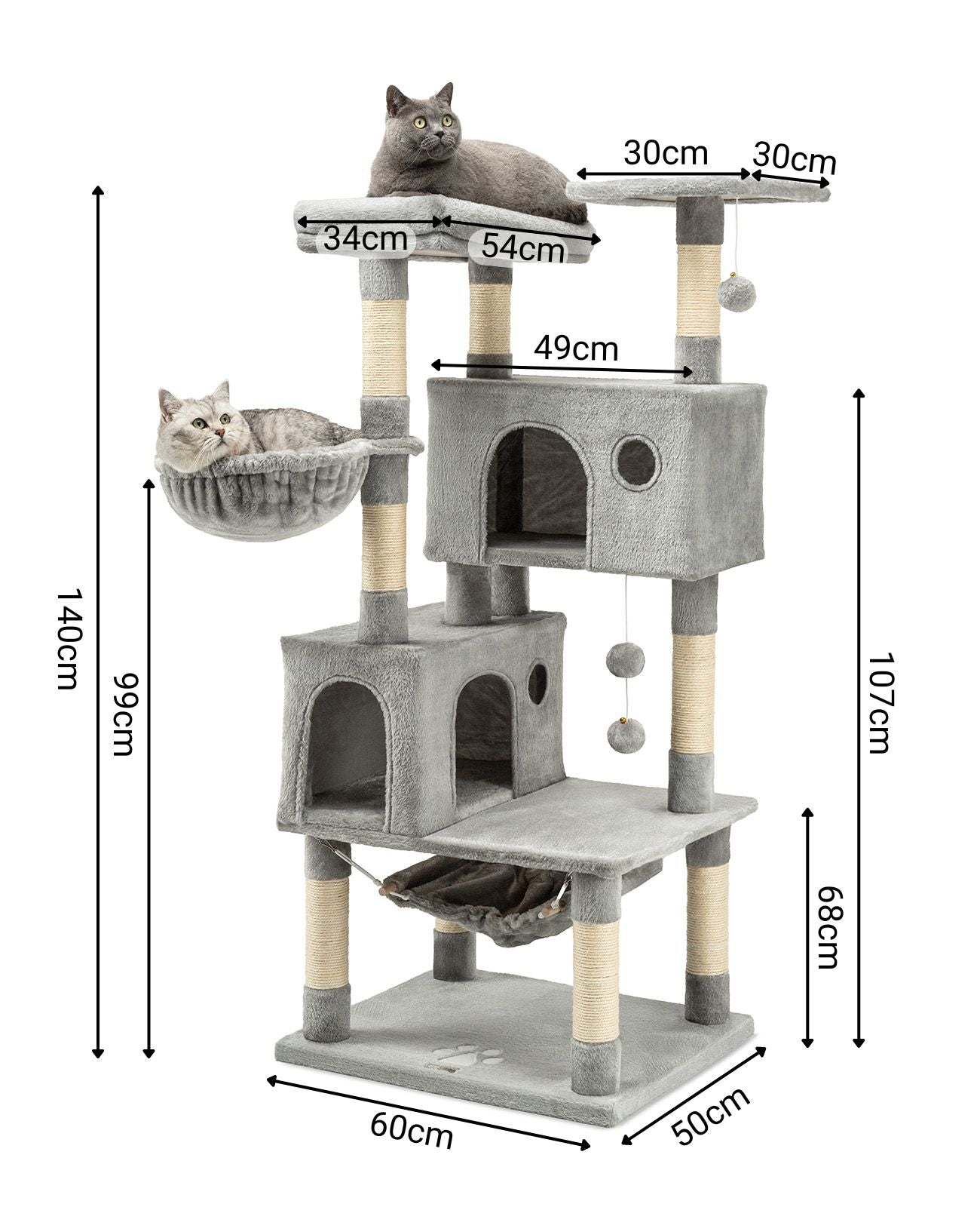 Arbre à chat hauteur 140 cm