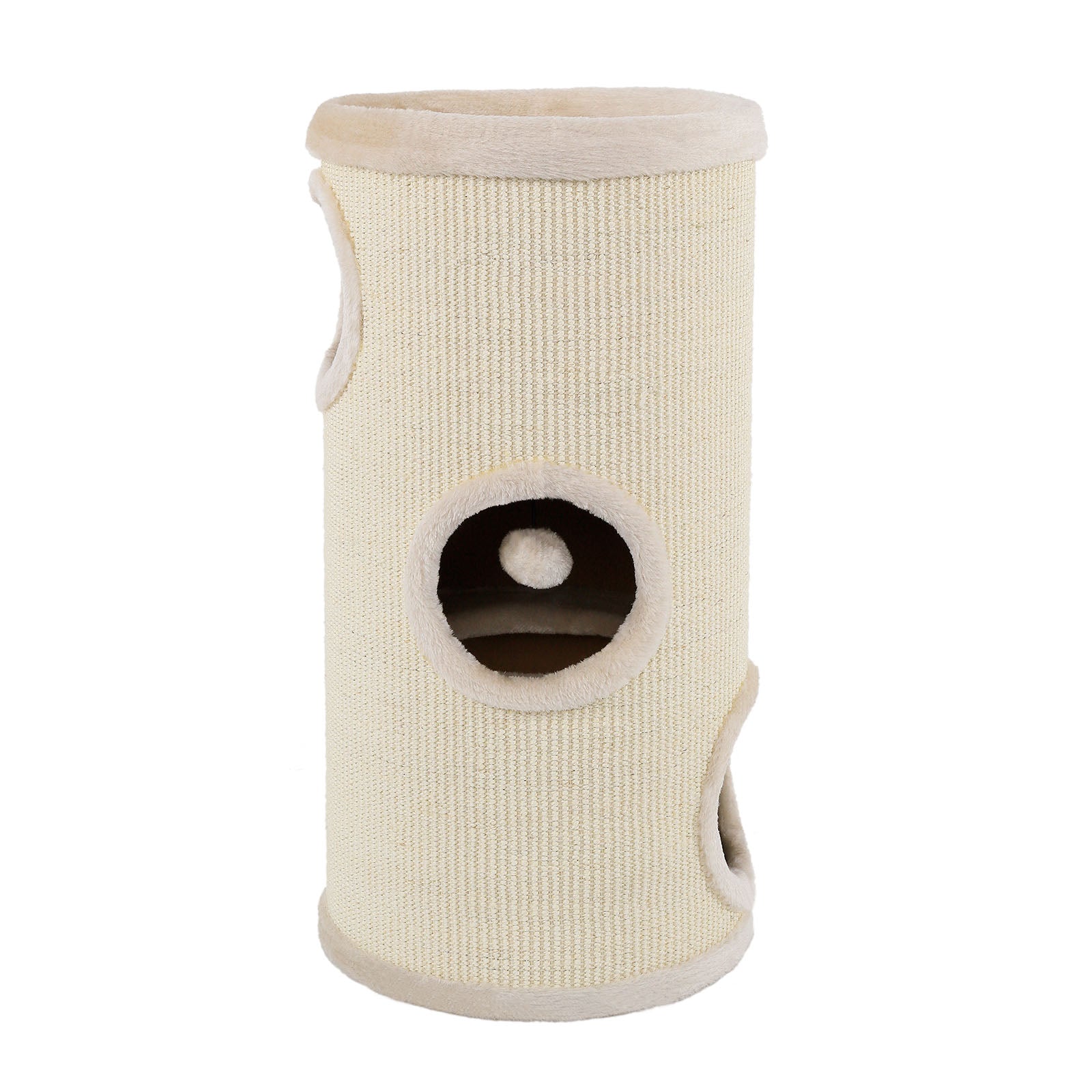 dibea, Tonneau Griffoir Colonne avec Sisal pour Gratter/Plateau avec Peluche