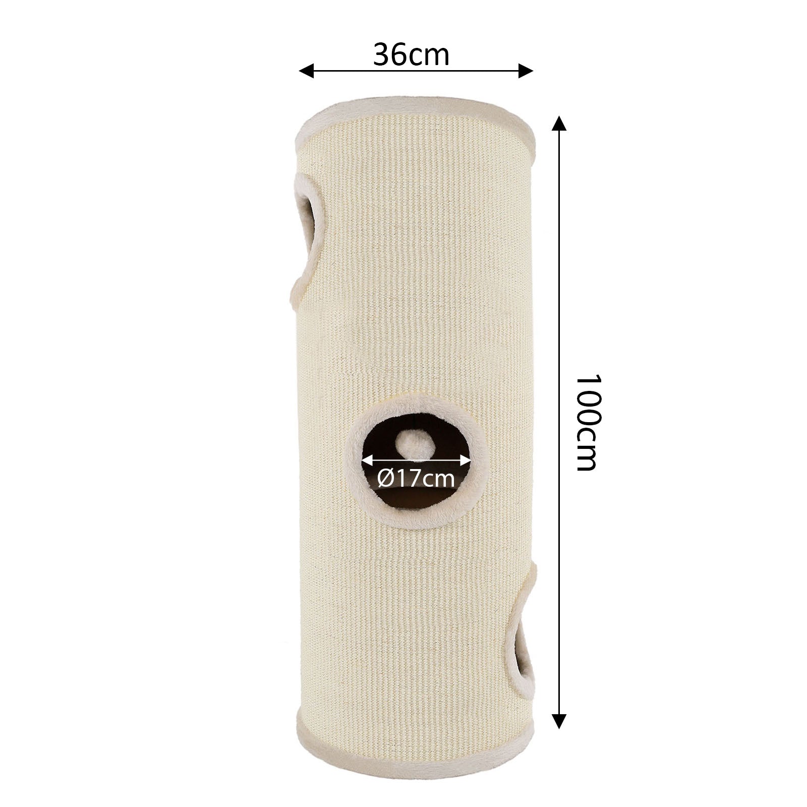 dibea, Tonneau Griffoir Colonne avec Sisal pour Gratter/Plateau avec Peluche