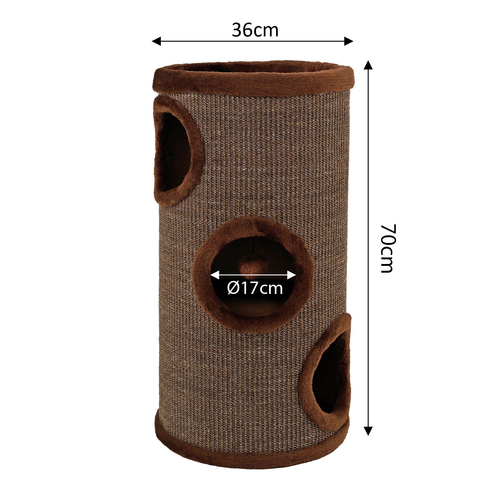 dibea, Tonneau Griffoir Colonne avec Sisal pour Gratter/Plateau avec Peluche