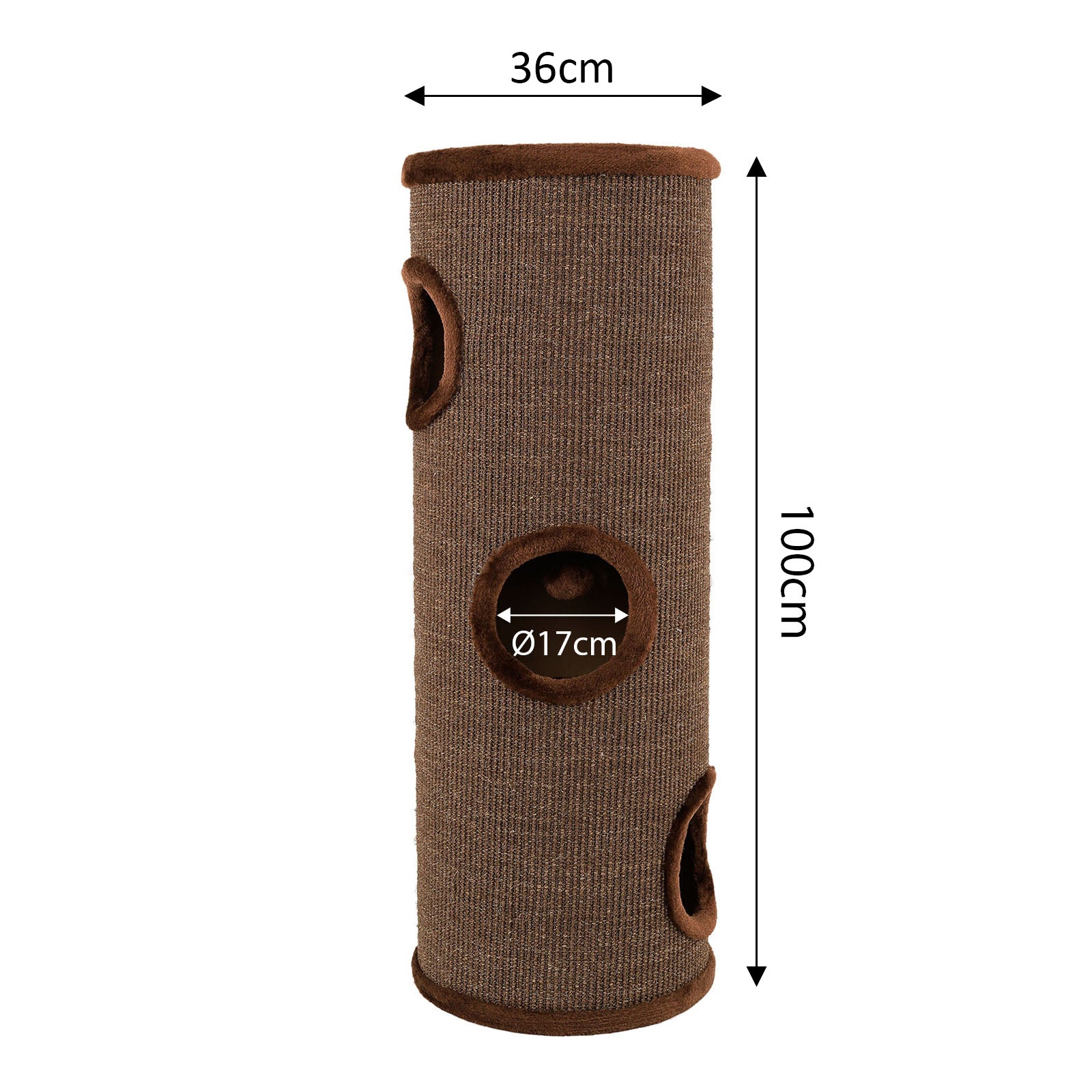 dibea, Tonneau Griffoir Colonne avec Sisal pour Gratter/Plateau avec Peluche