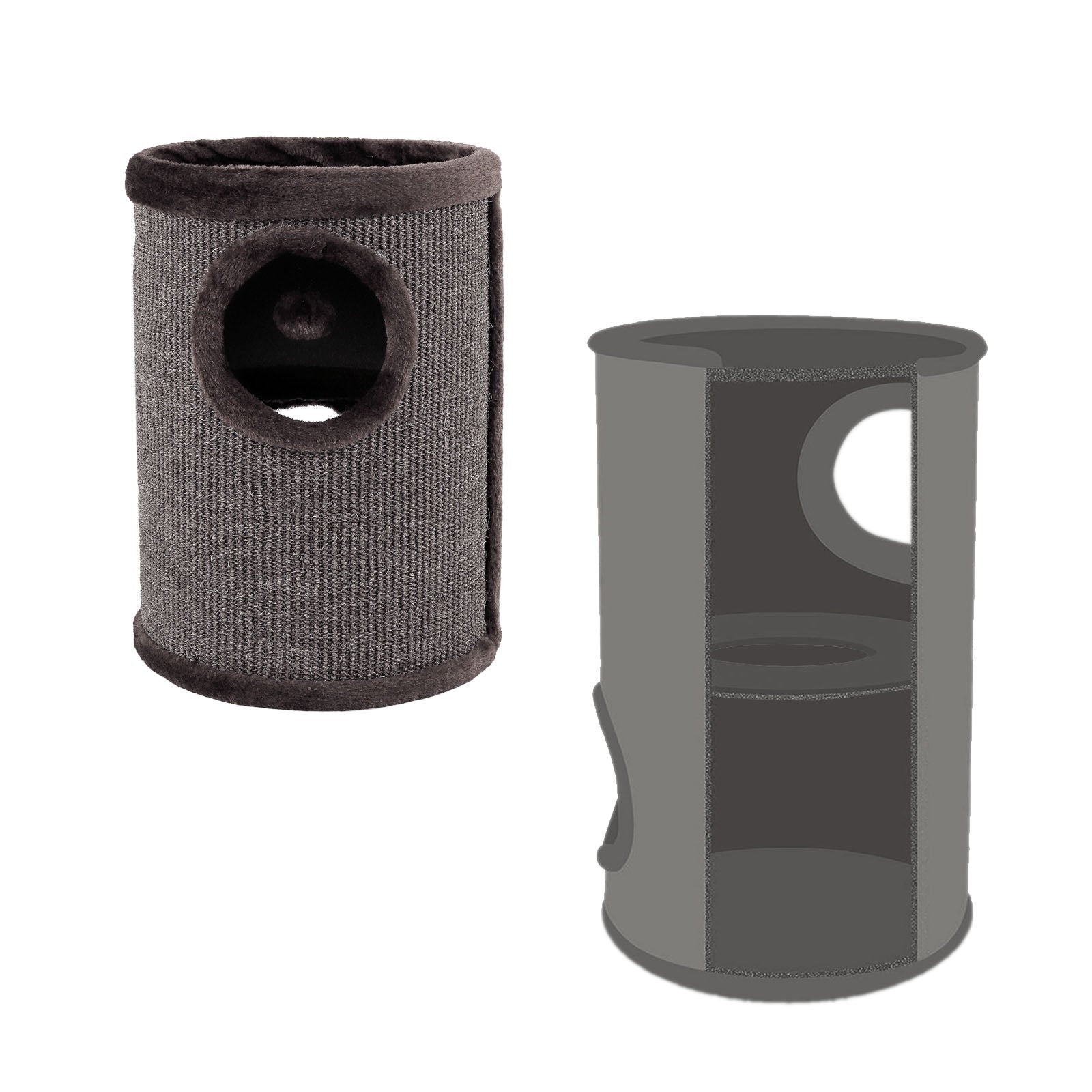 dibea, Tonneau Griffoir Colonne avec Sisal pour Gratter/Plateau avec Peluche
