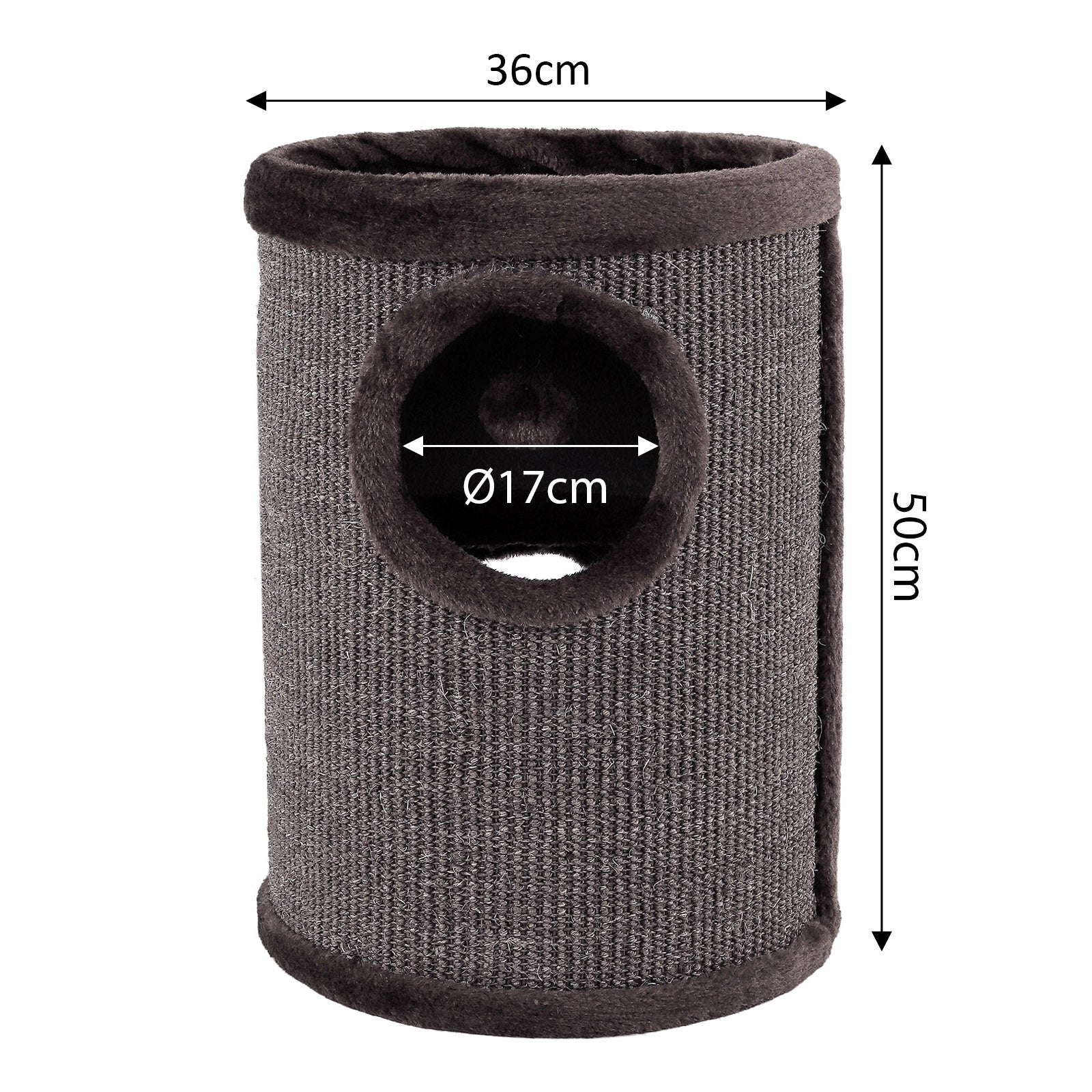 dibea, Tonneau Griffoir Colonne avec Sisal pour Gratter/Plateau avec Peluche