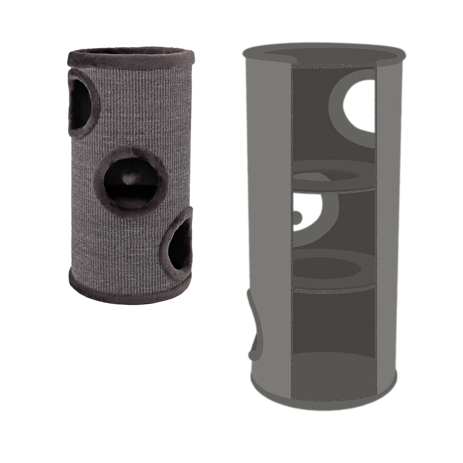 dibea, Tonneau Griffoir Colonne avec Sisal pour Gratter/Plateau avec Peluche