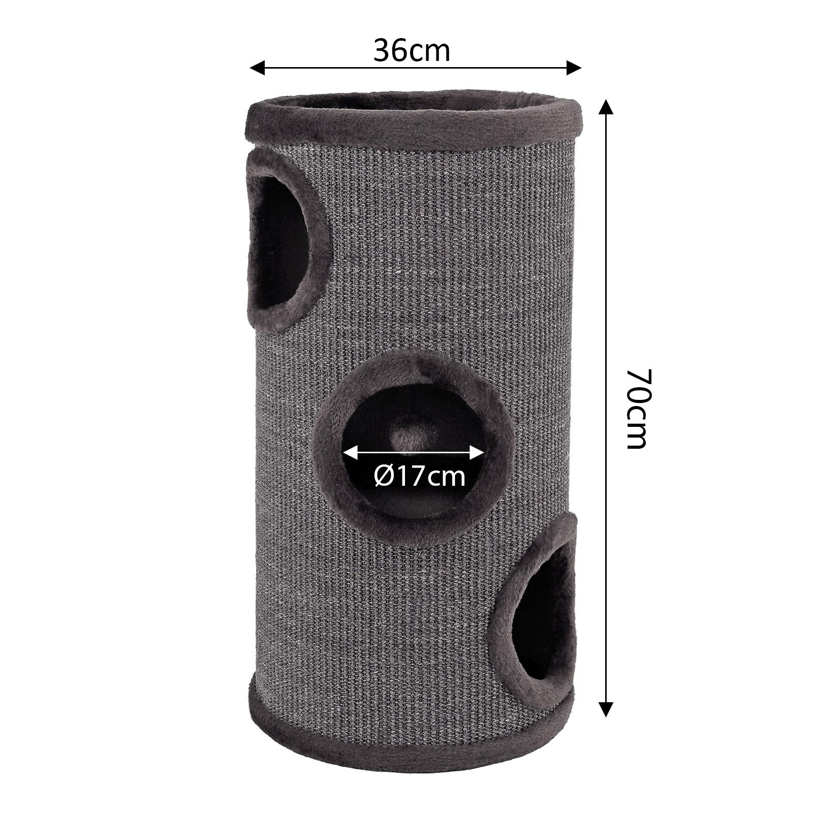 dibea, Tonneau Griffoir Colonne avec Sisal pour Gratter/Plateau avec Peluche