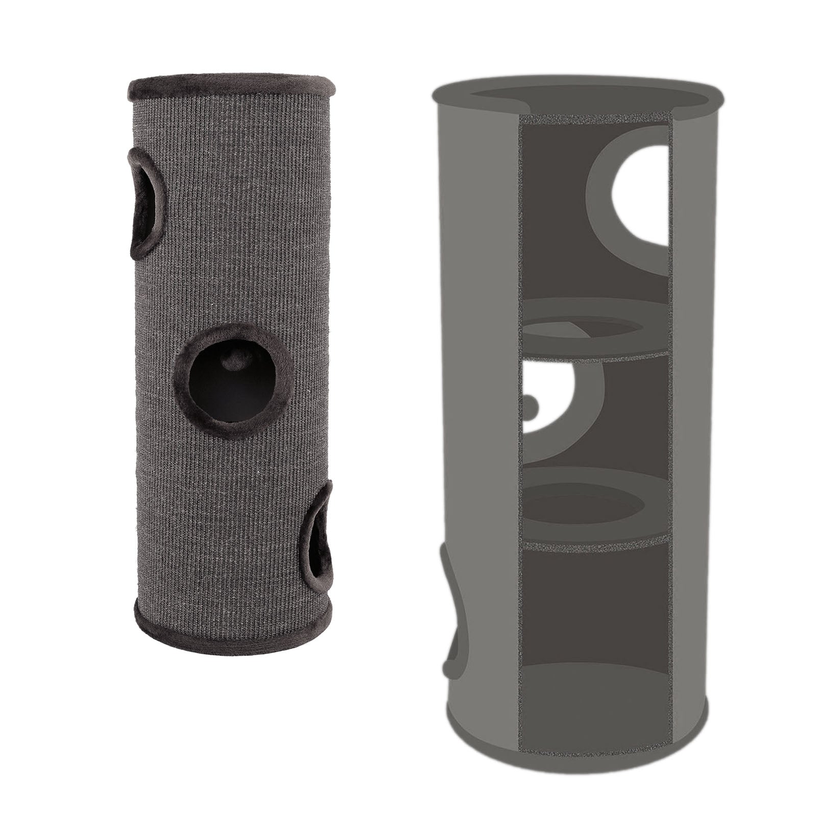 dibea, Tonneau Griffoir Colonne avec Sisal pour Gratter/Plateau avec Peluche