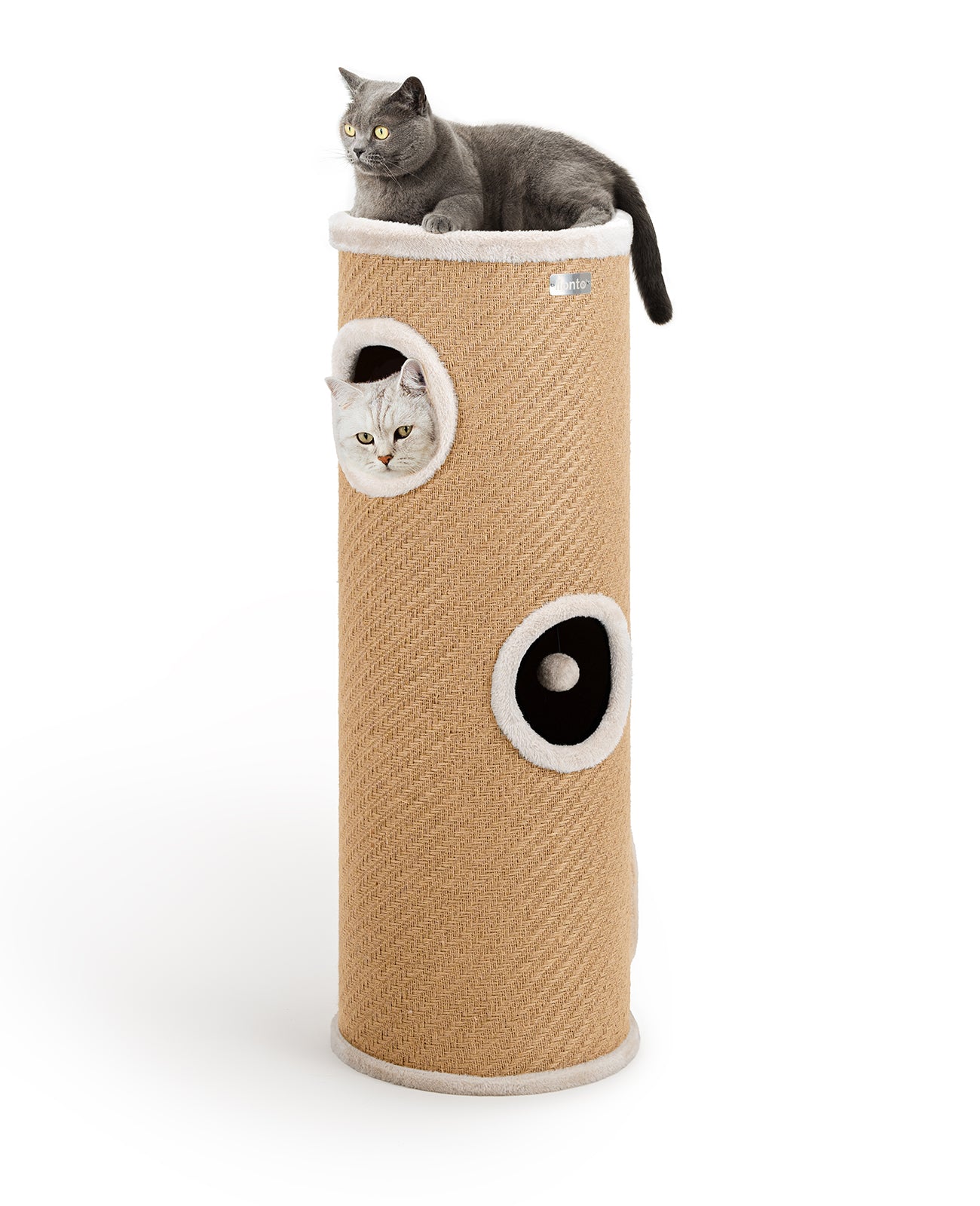 lionto Griffoir en jute, balle de jeu et bord en peluche, différentes hauteurs