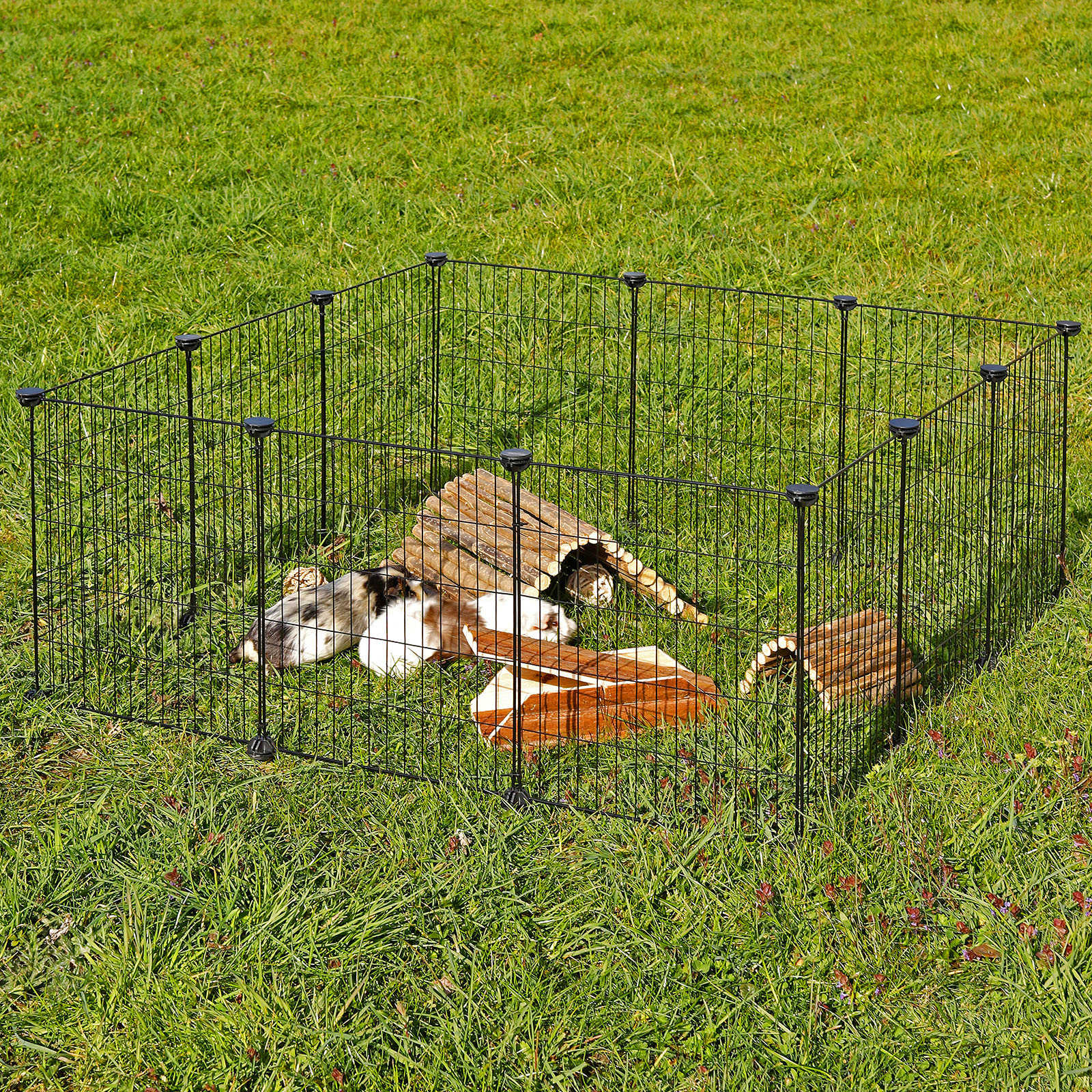lionto Parc ouvert en métal enclos petits animaux parc petits animaux cage extensible