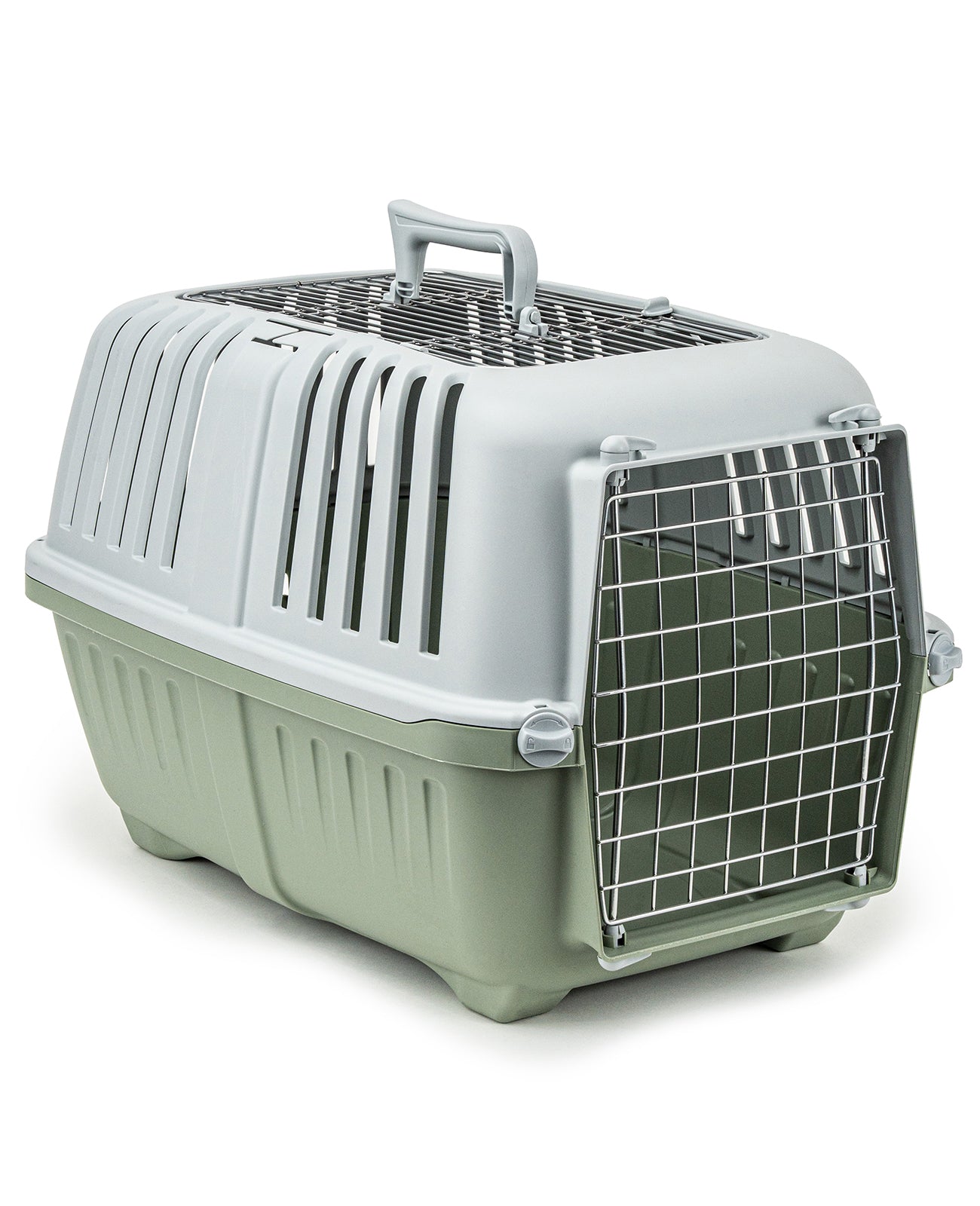 lionto Caisse de transport pour chat avec porte métallique 58,5x35,5x40 cm