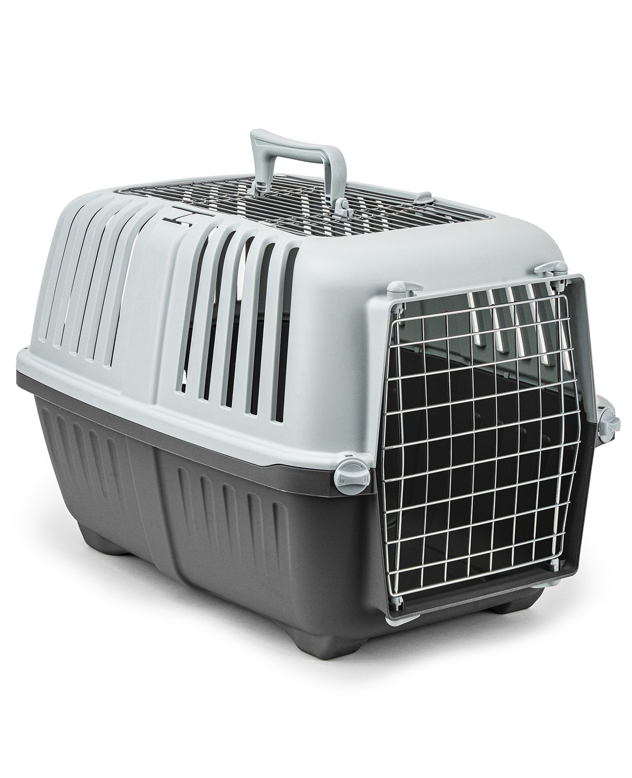 lionto Caisse de transport pour chat avec porte métallique 58,5x35,5x40 cm