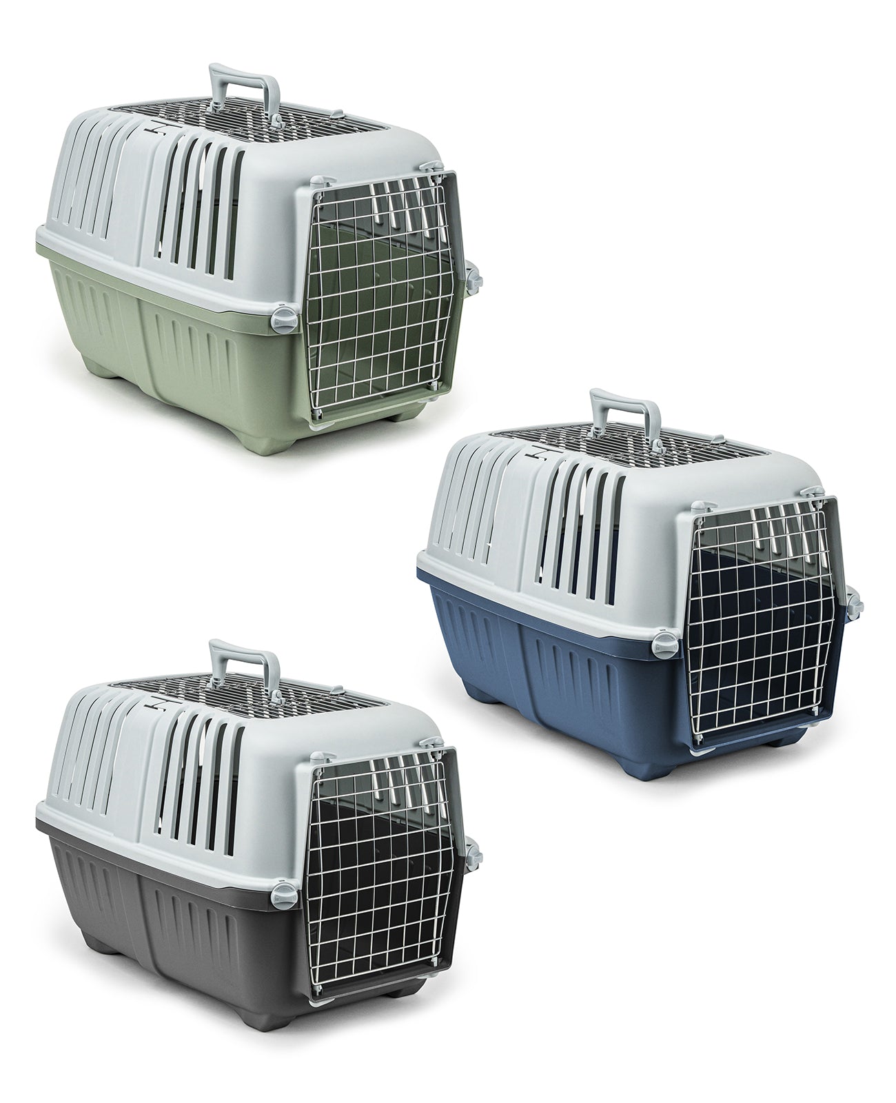 lionto Caisse de transport pour chat avec porte métallique 58,5x35,5x40 cm