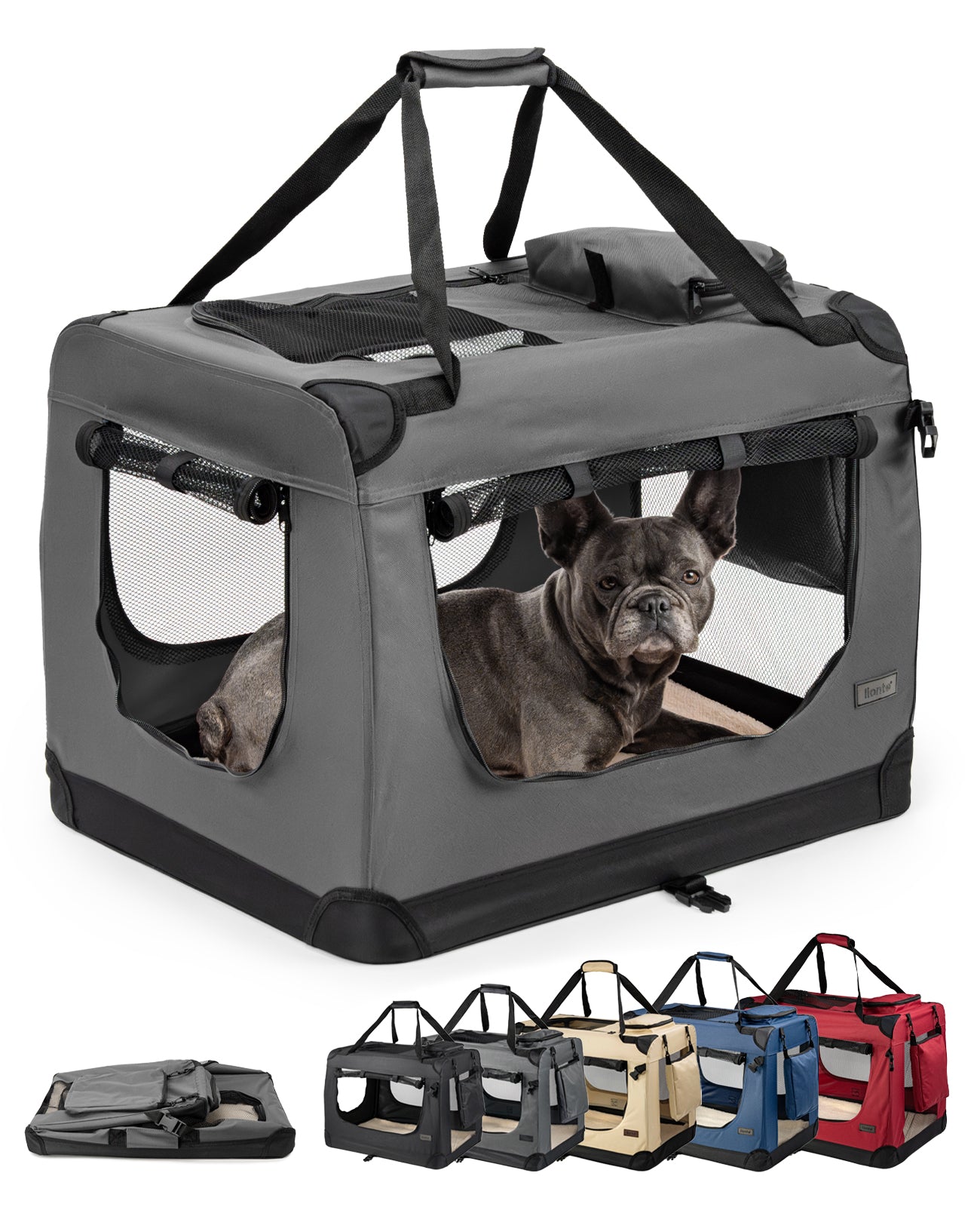 lionto Caisse de transport pliable pour chien (tailles S-XXXL et 4 couleurs)
