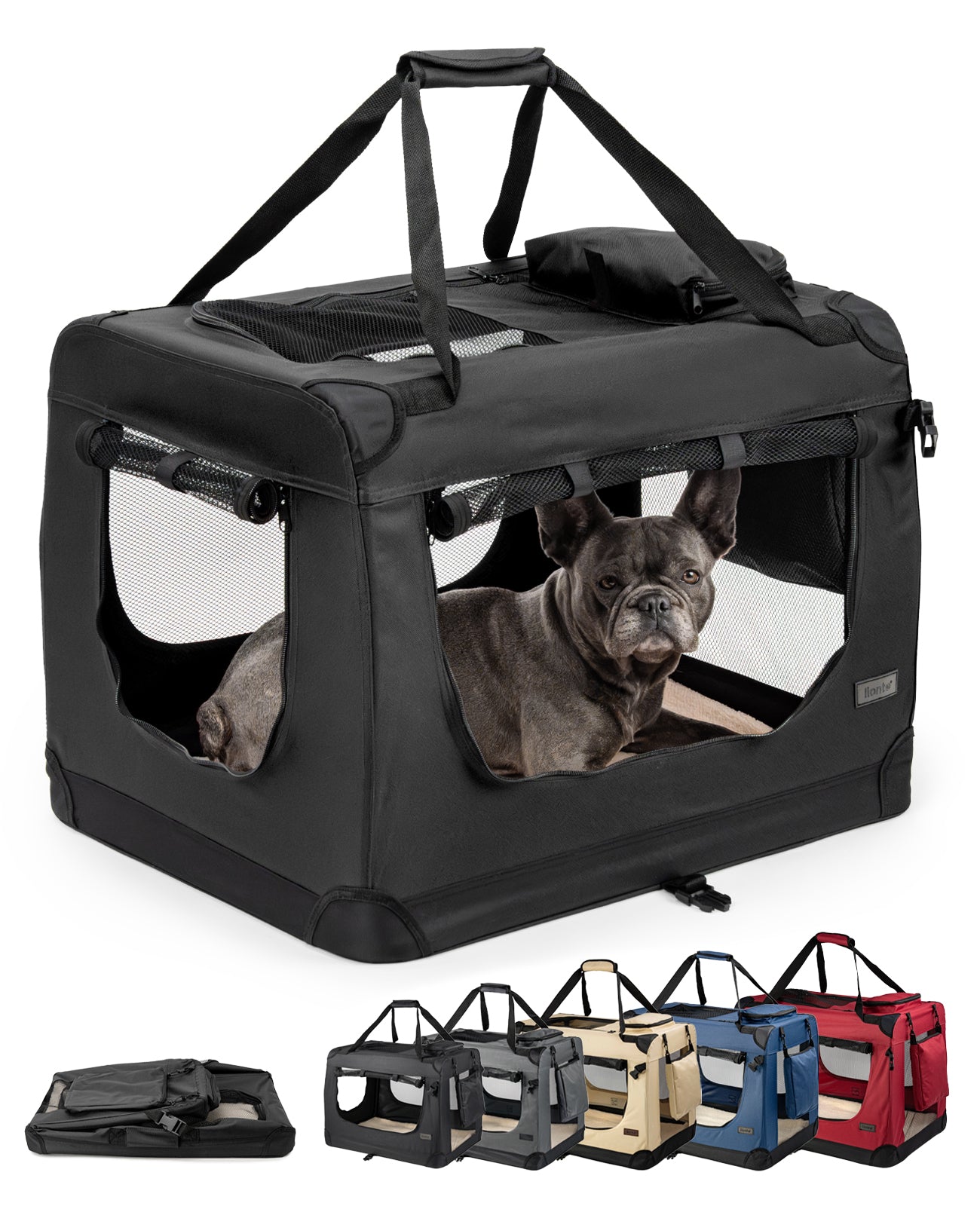 lionto Caisse de transport pliable pour chien (tailles S-XXXL et 4 couleurs)