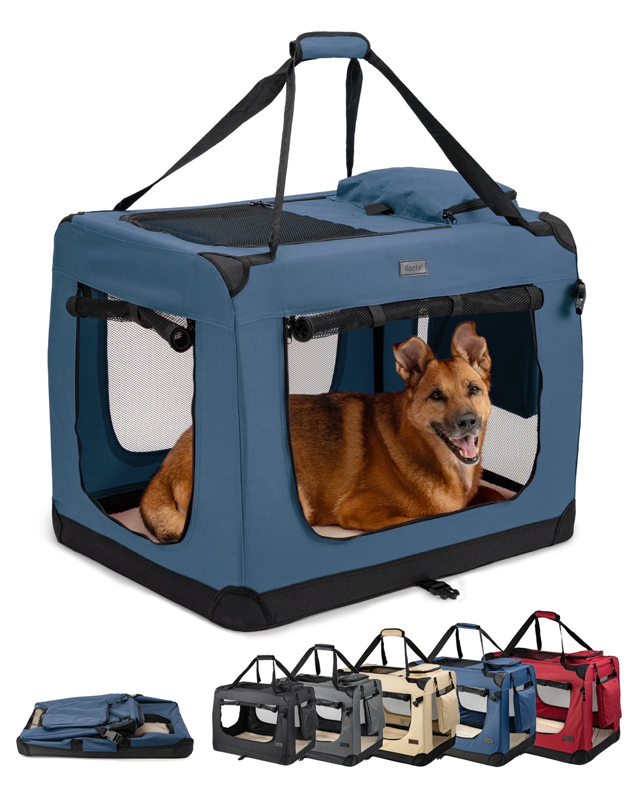 lionto Caisse de transport pliable pour chien (tailles S-XXXL et 4 couleurs)