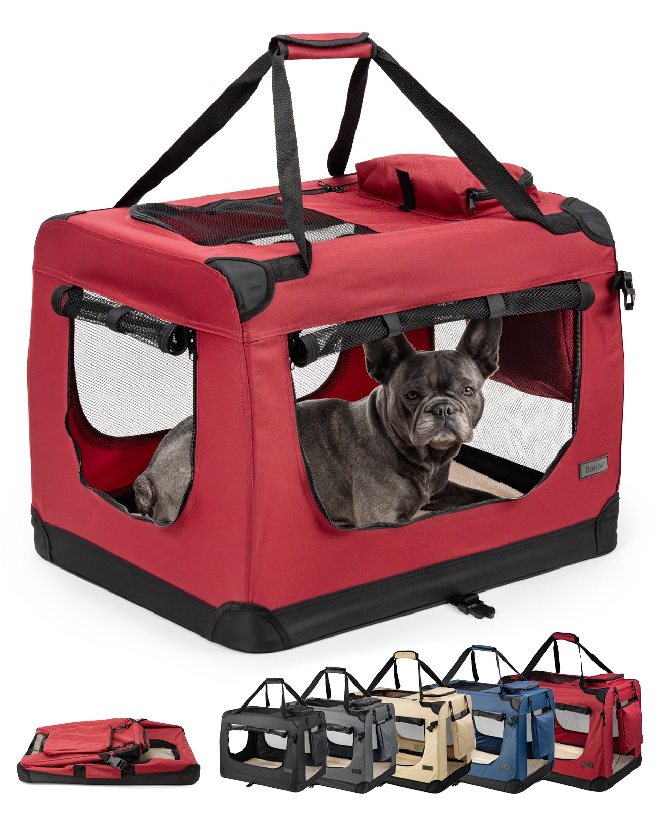 lionto Caisse de transport pliable pour chien (tailles S-XXXL et 4 couleurs)