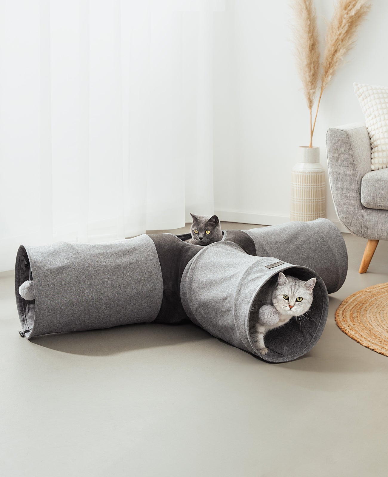 lionto Tunnel pour chat Tunnel de jeu pour animaux avec balle, divers modèles