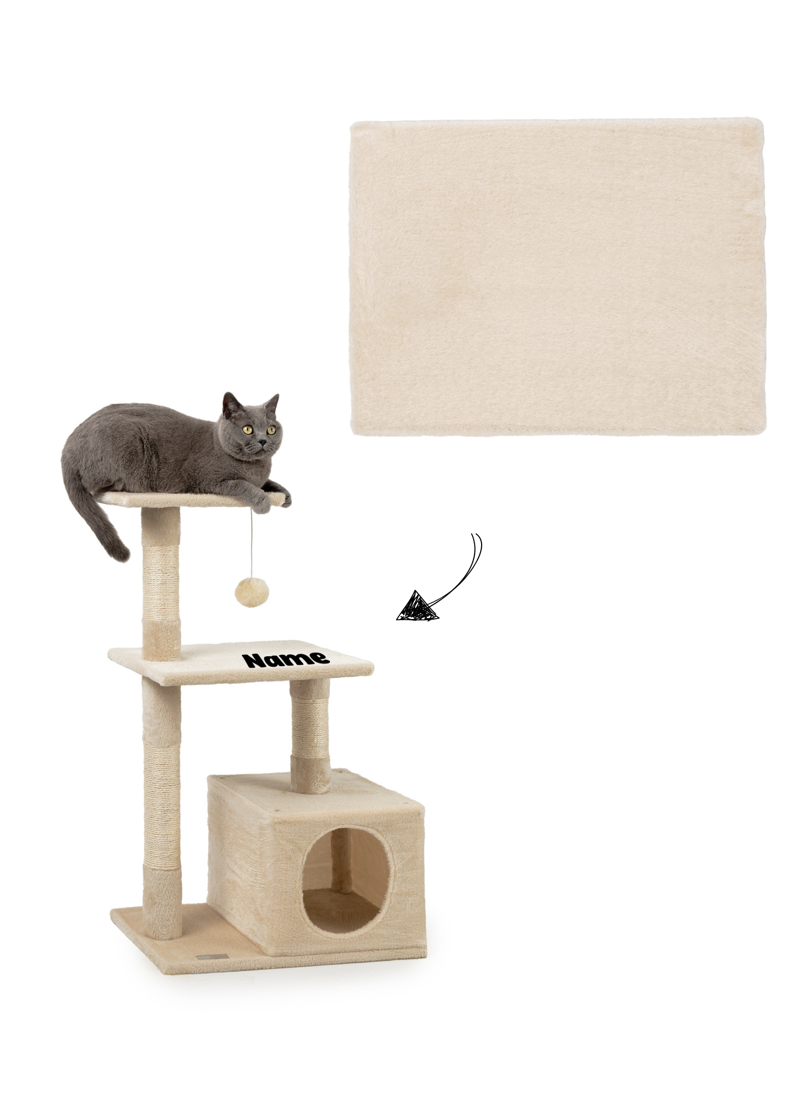 Arbre à chat arbre d’escalade hauteur 85 cm différentes couleurs disponibles