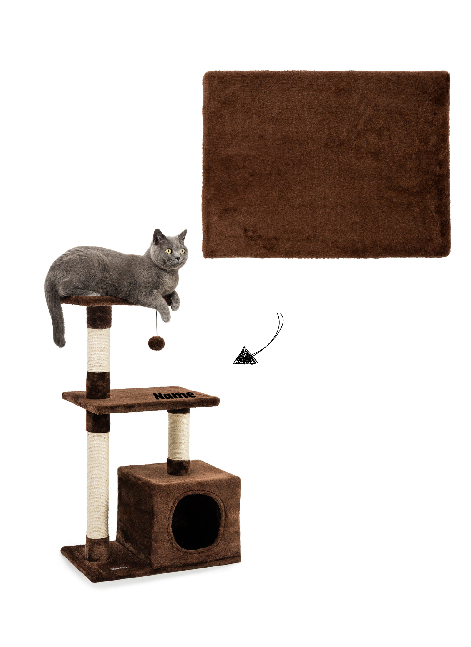 Arbre à chat arbre d’escalade hauteur 85 cm différentes couleurs disponibles