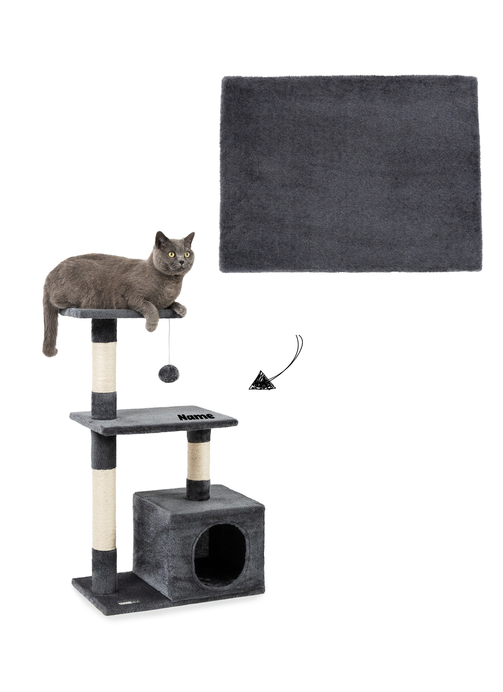 Arbre à chat arbre d’escalade hauteur 85 cm différentes couleurs disponibles