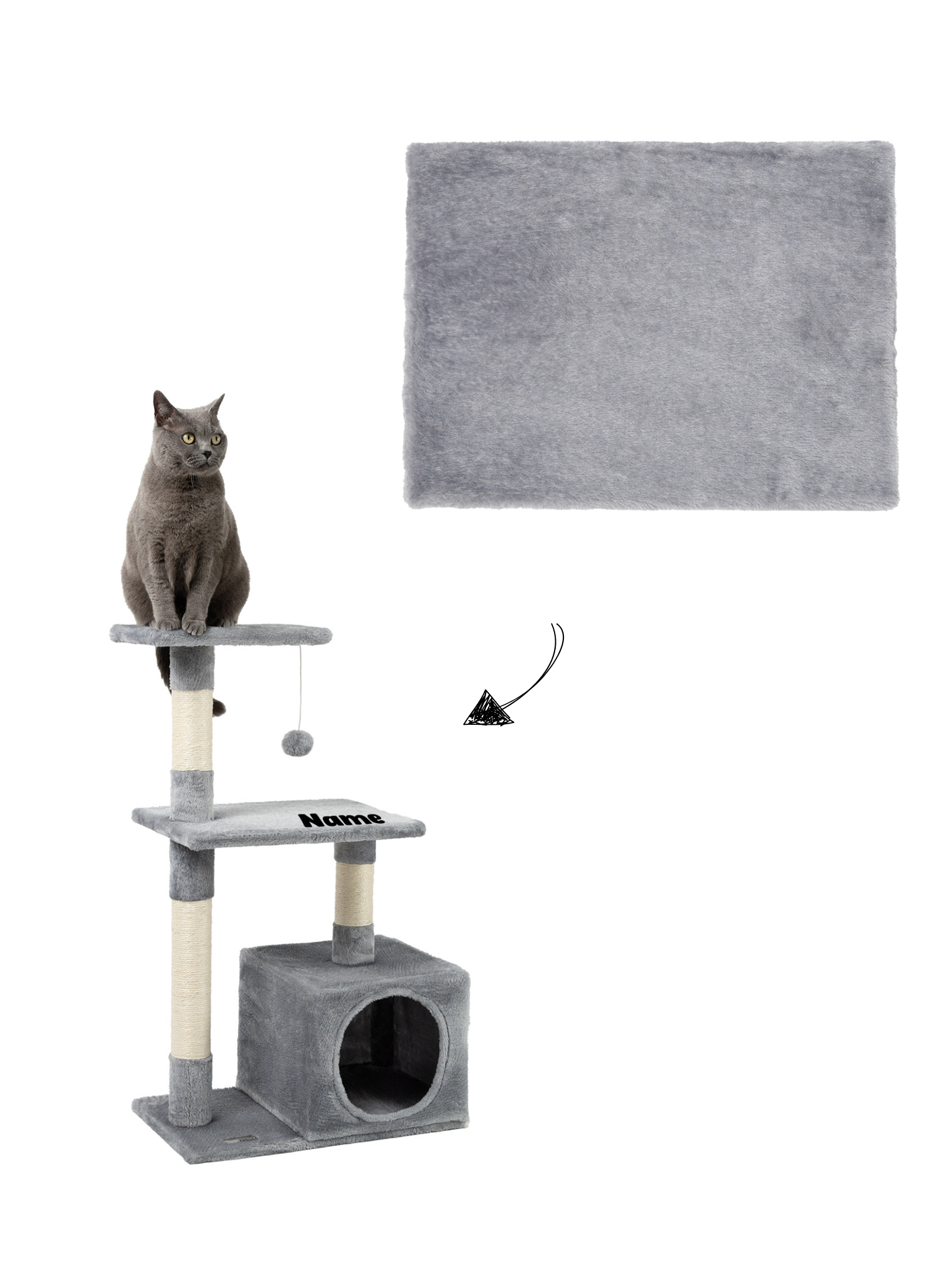 Arbre à chat arbre d’escalade hauteur 85 cm différentes couleurs disponibles