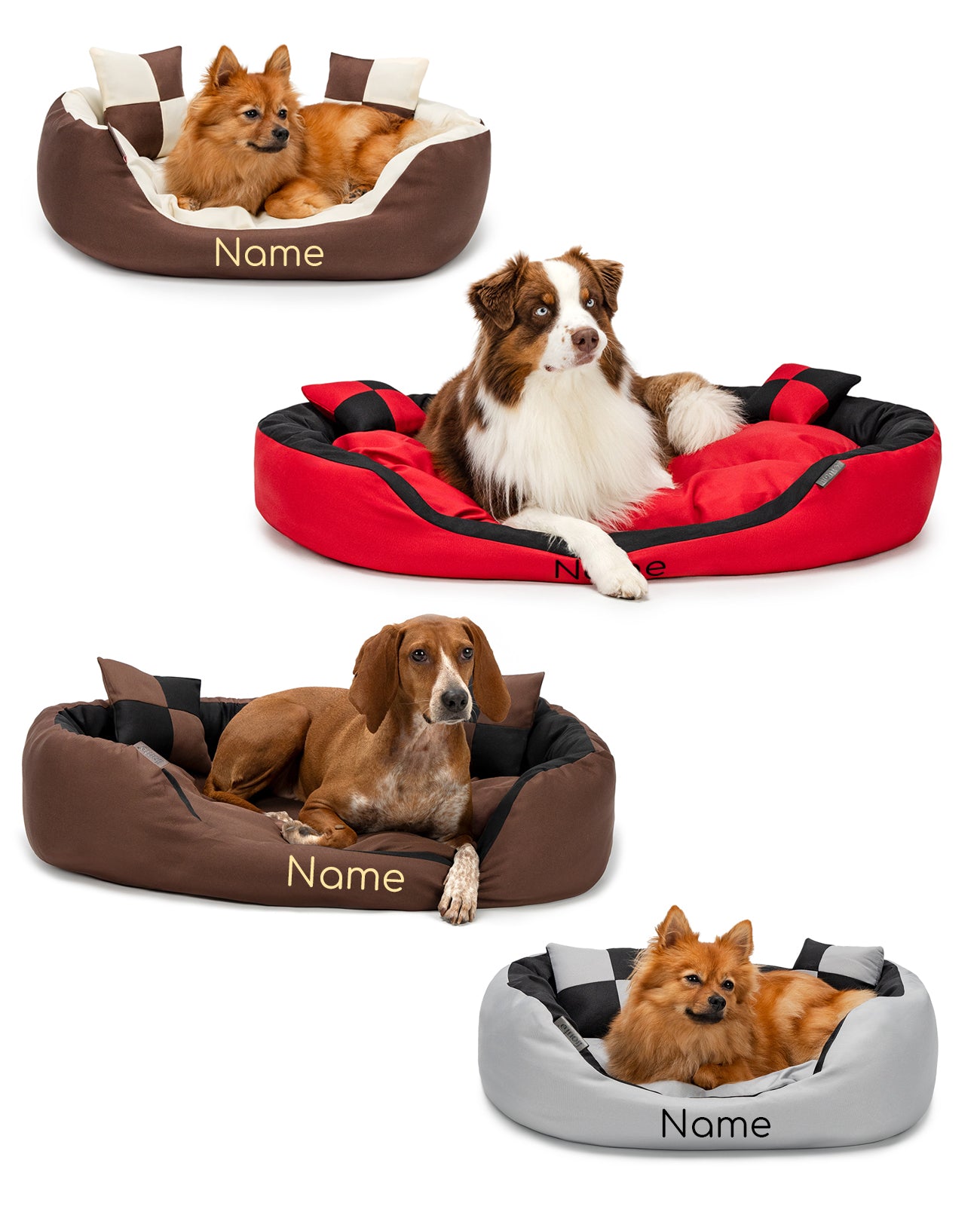 lionto Lit pour chien, Coussin pour chien ou chat, brun / beige