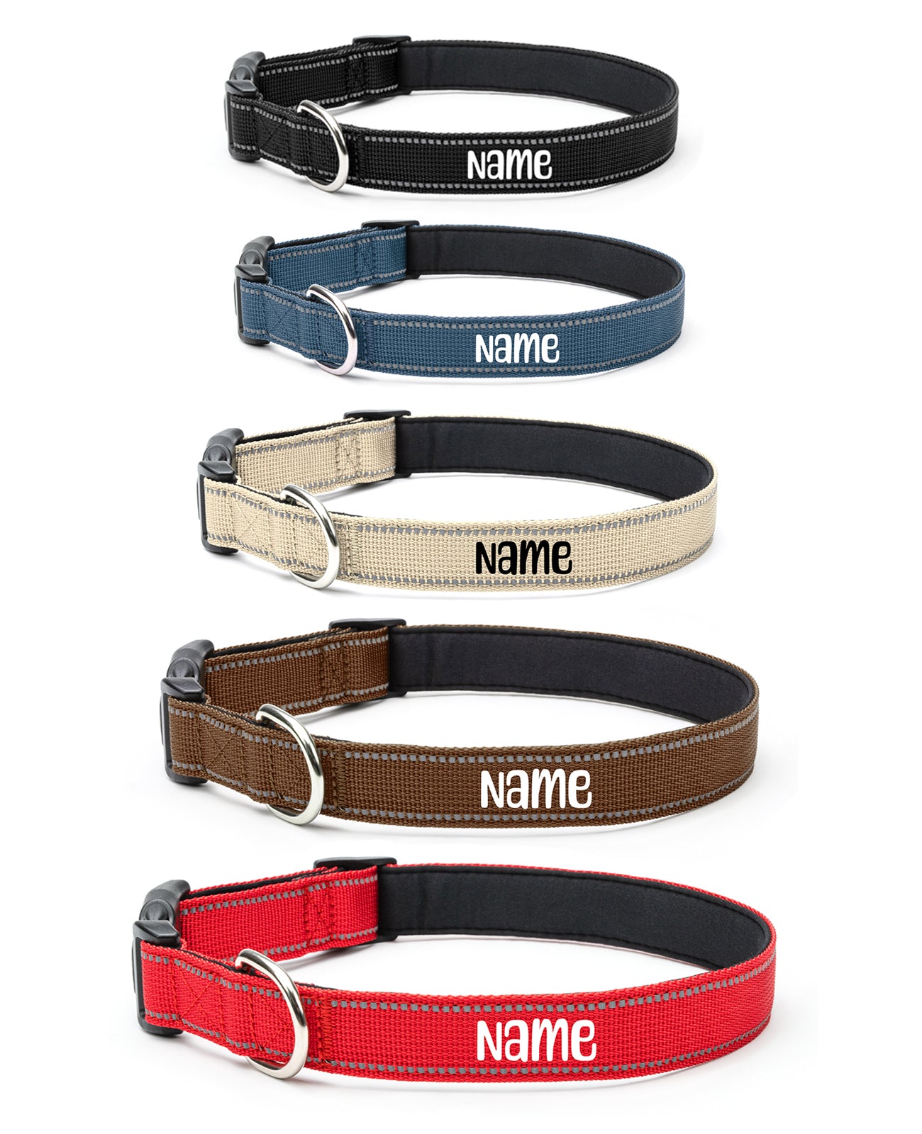 lionto Collier de chien réfléchissant en nylon rembourré, tailles & couleurs